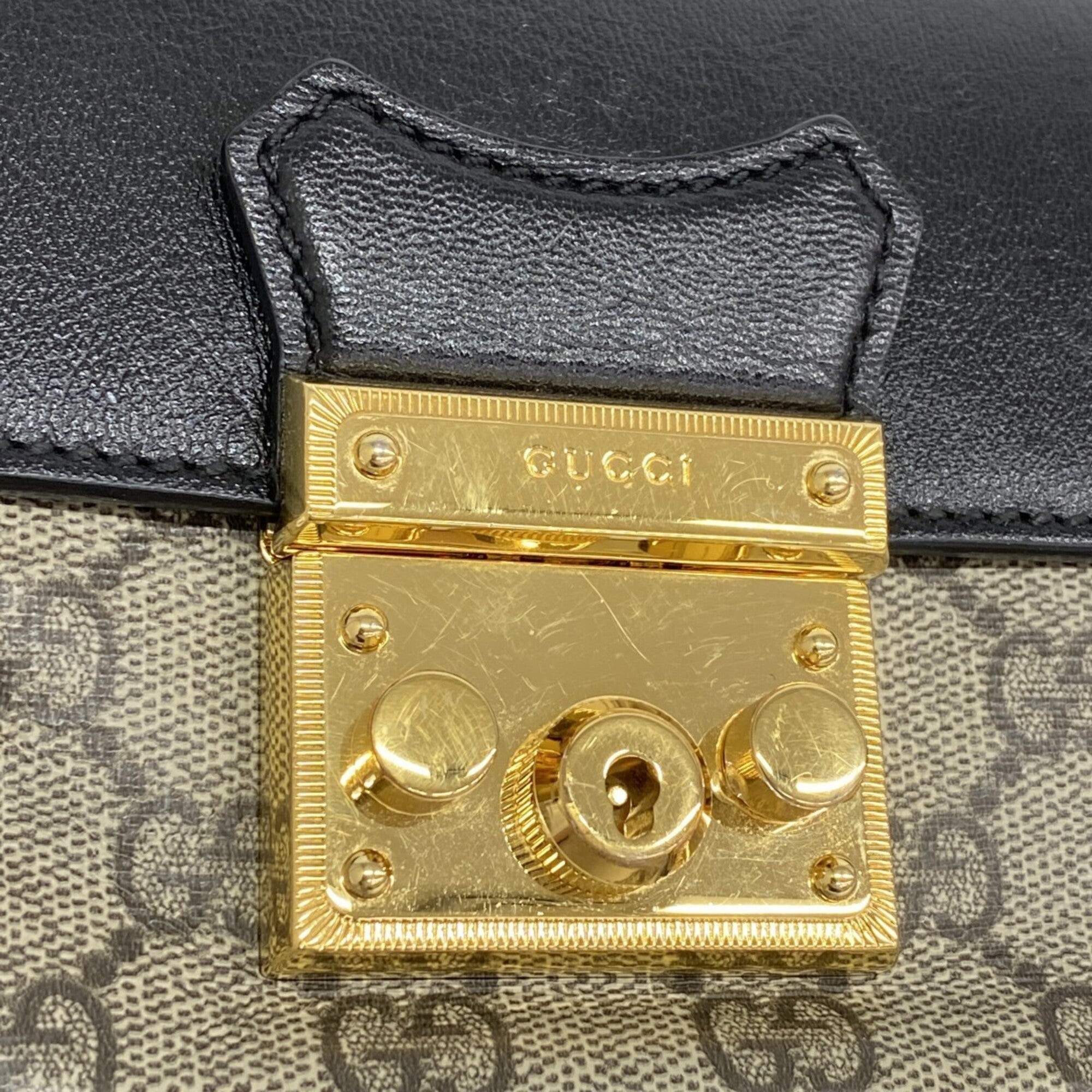 Gucci Beige Black Brown Pvc Handbag (Pre-Owned)