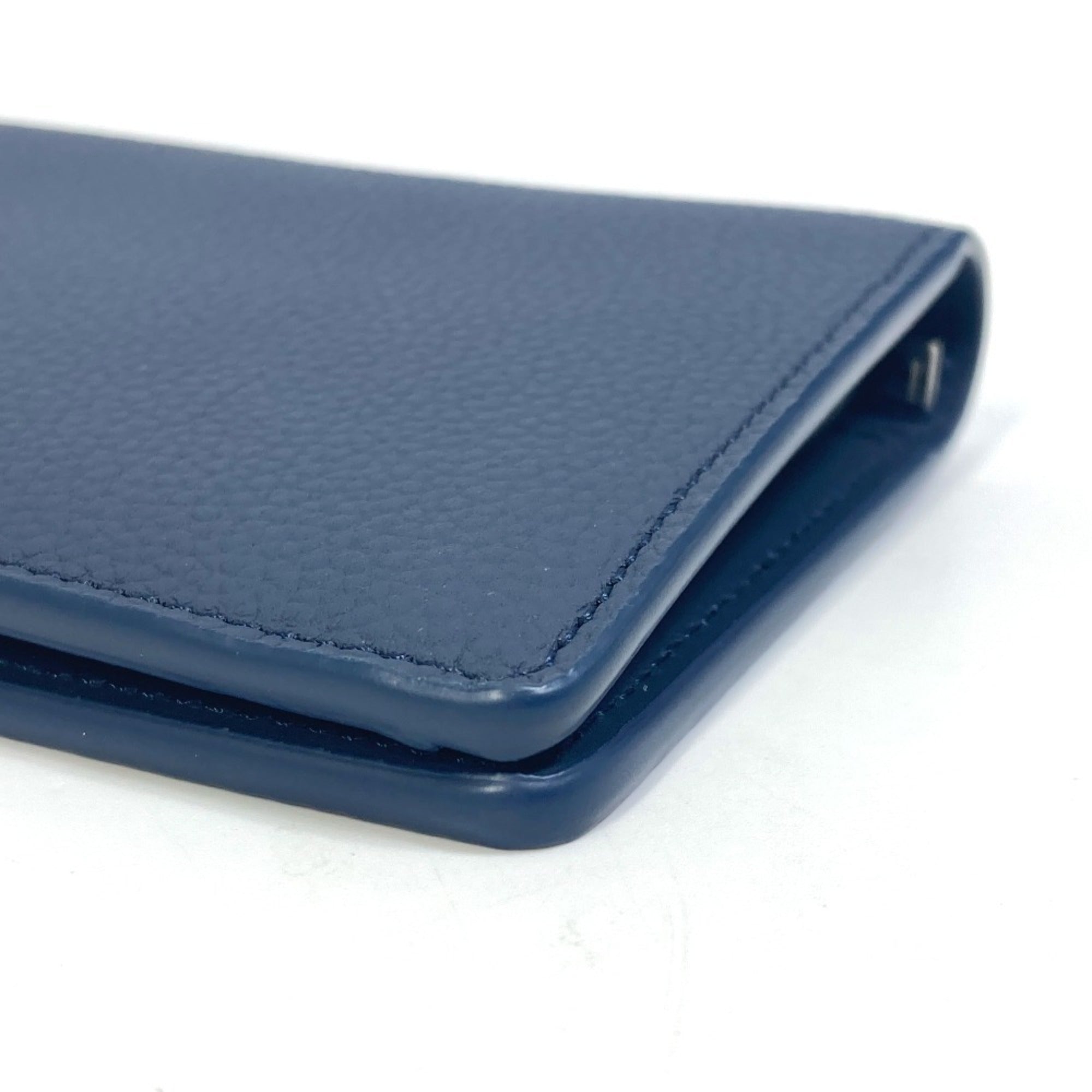 Louis Vuitton Navy Leather Long Wallet (Bi-Fold) (Pre-Owned)