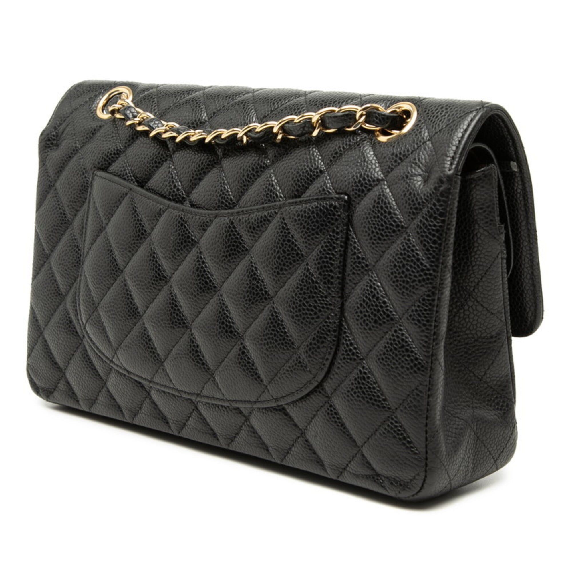 Chanel Black Grained Calfskin Shoulder Bag (Pre-Owned)
