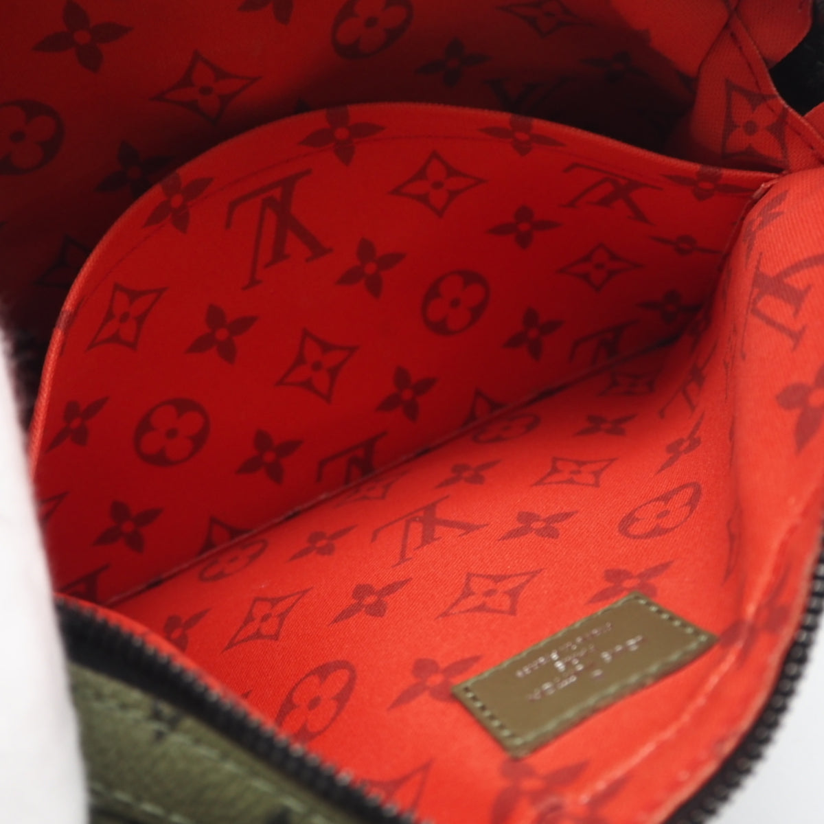 Louis Vuitton Khaki Monogram Red Color Monogram Pouch Shoulder Bag (Pre-Owned)