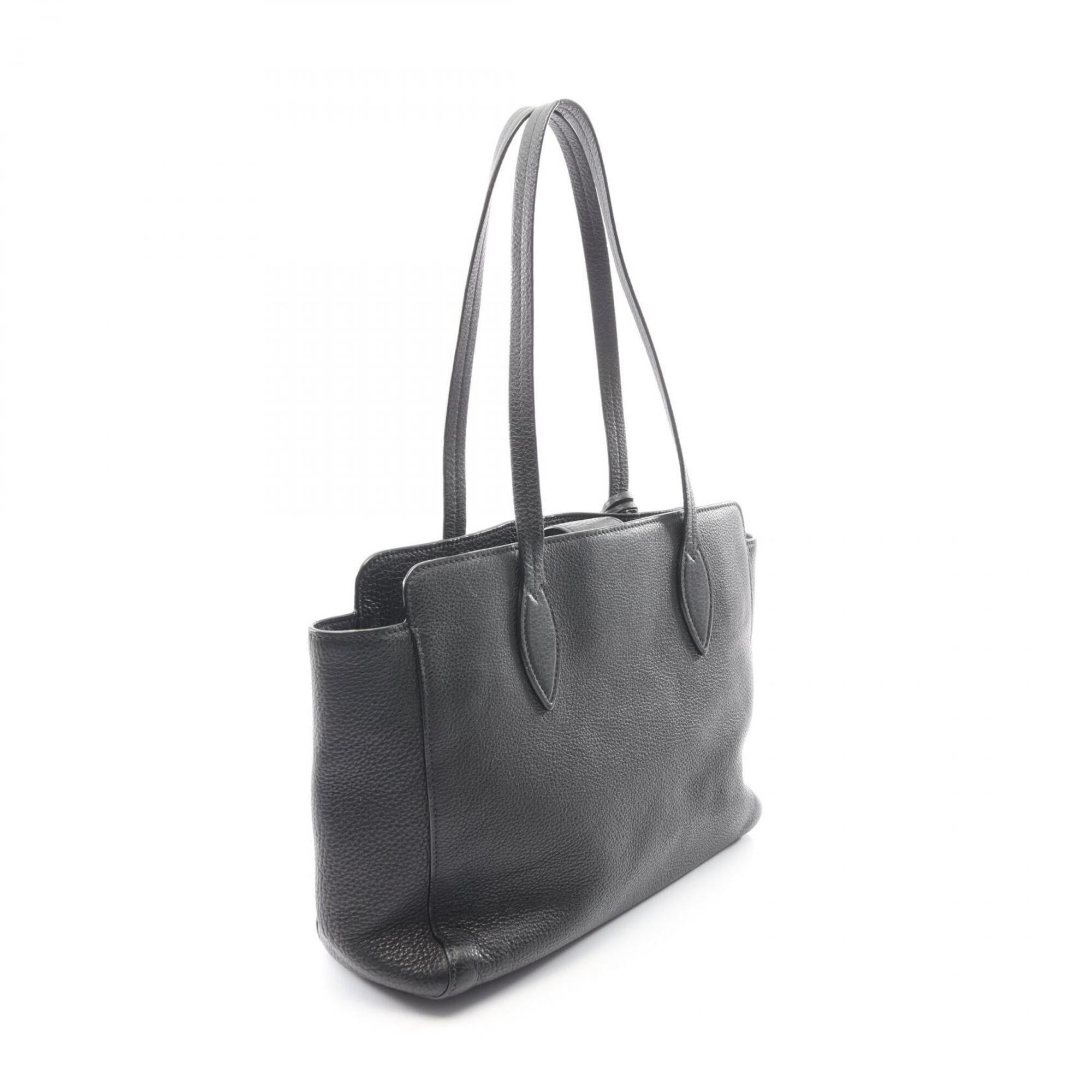 Prada Black Leather Handbag Tote Bag (Pre-Owned)