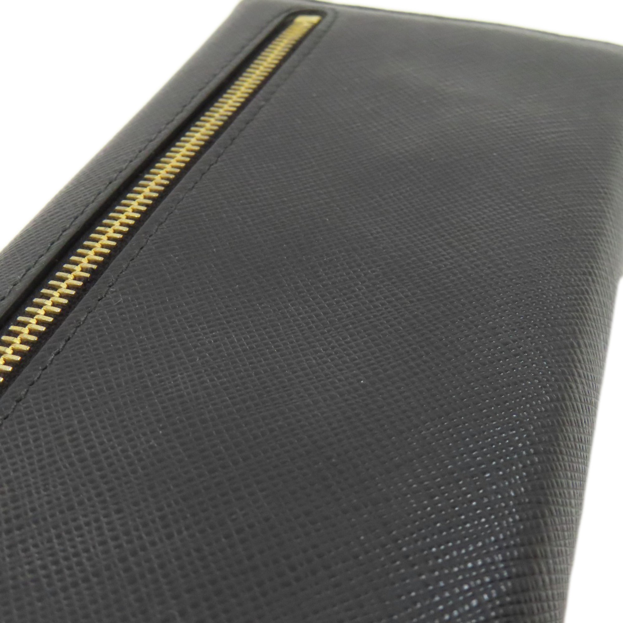 Prada Black Leather Long Wallet (Bi-Fold) (Pre-Owned)