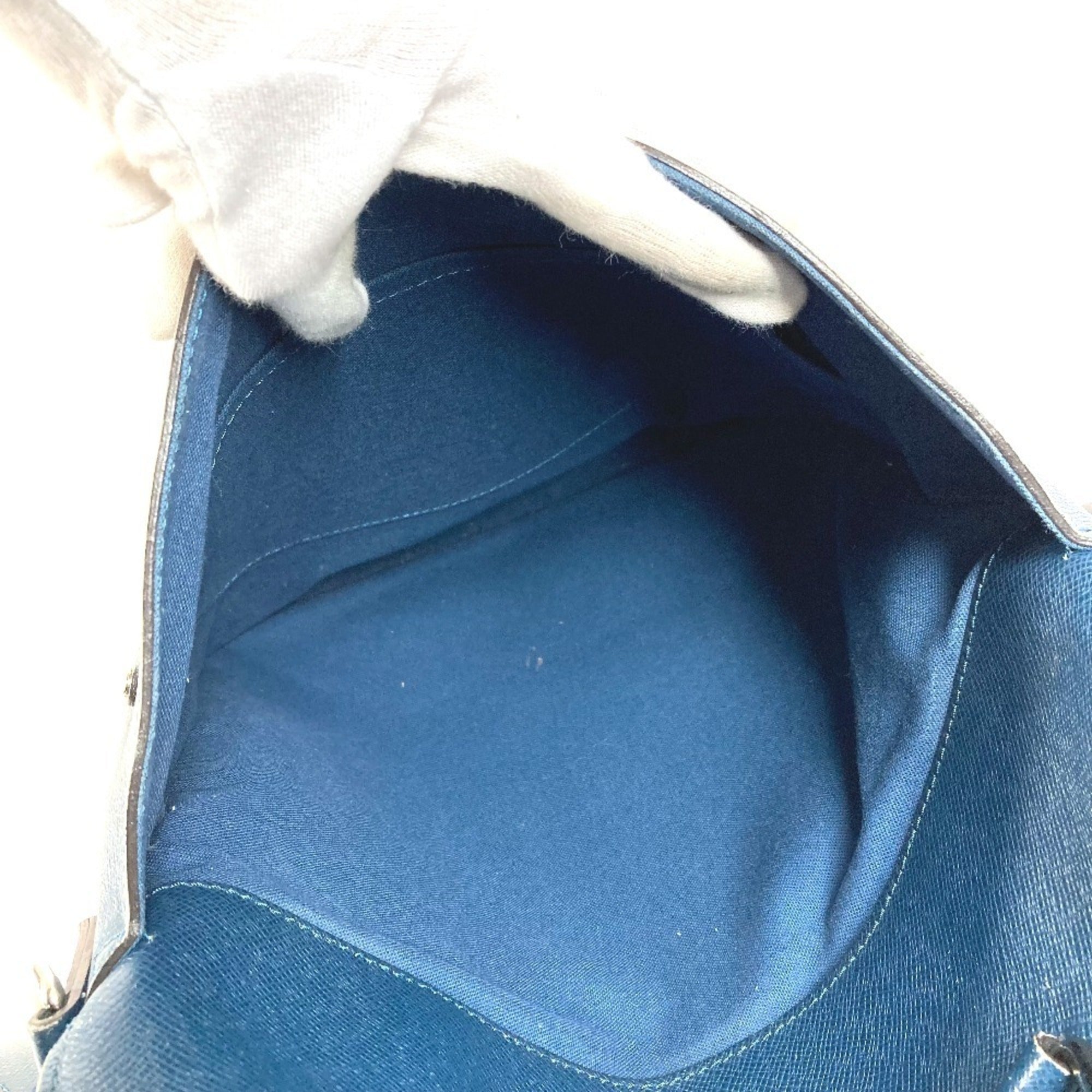Louis Vuitton Blue Ocean Taiga Leather Shoulder Bag Tote Bag (Pre-Owned)