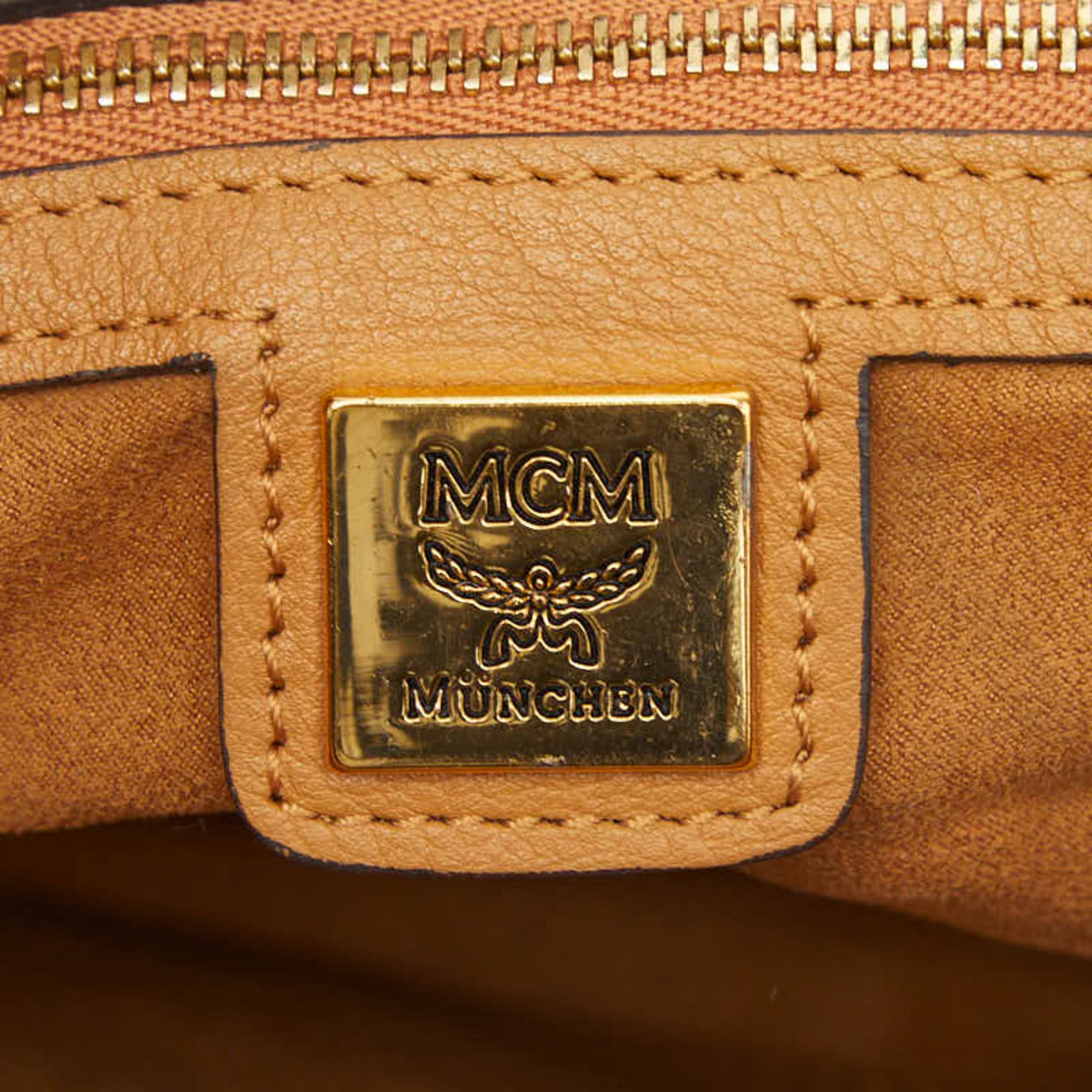 Mcm Visetos Brown Pvc Leather Shoulder Bag Tote Bag (Pre-Owned)