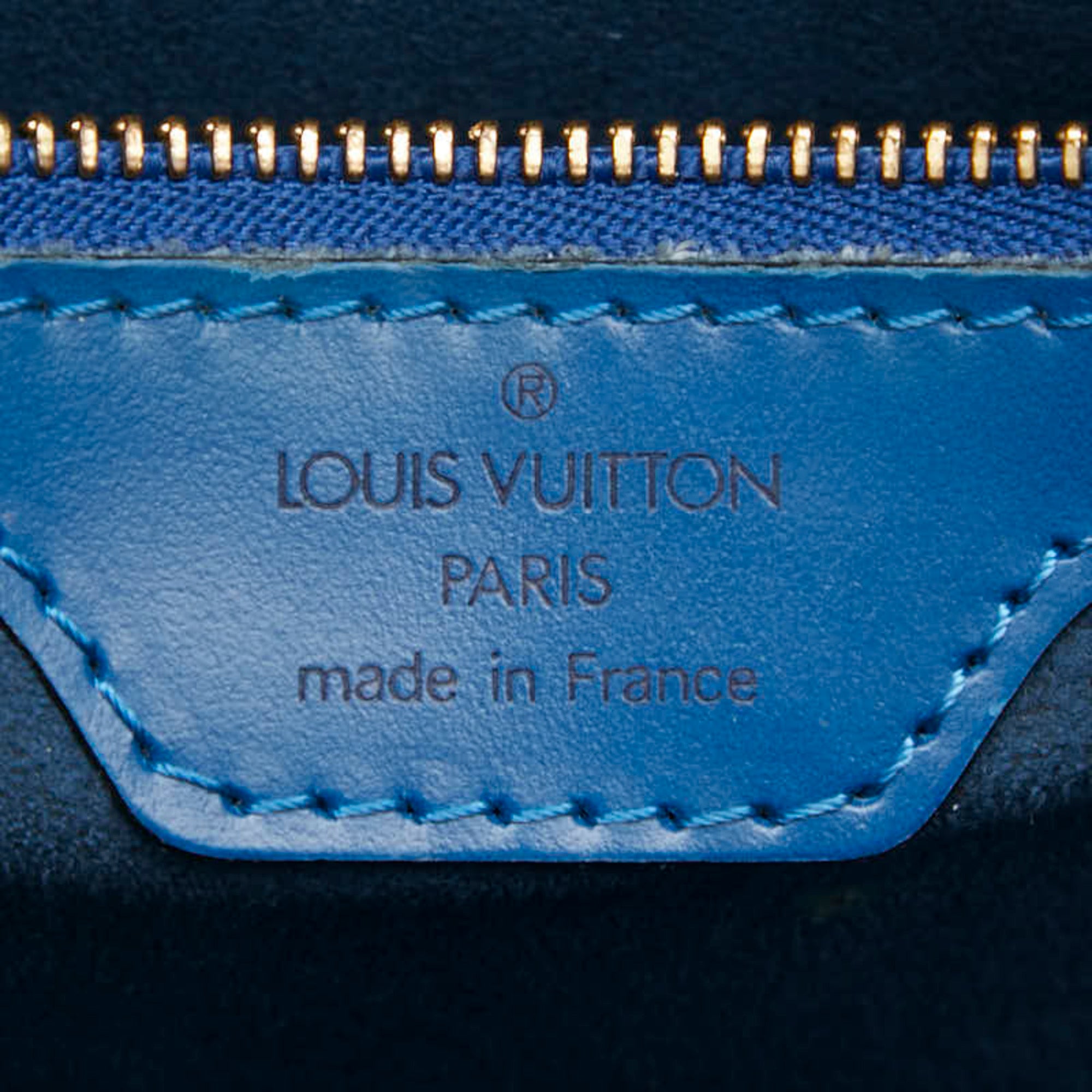 Louis Vuitton Toledo Blue Leather Shoulder Bag Tote Bag (Pre-Owned)