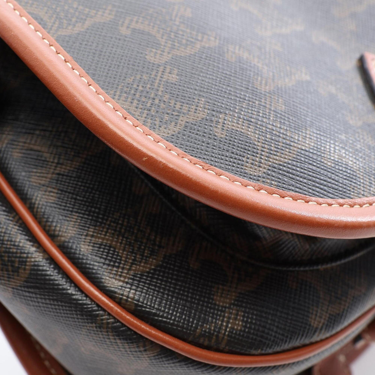 Celine Black Brown Coated Canvas Leather Handbag Shoulder Bag (Pre-Owned)