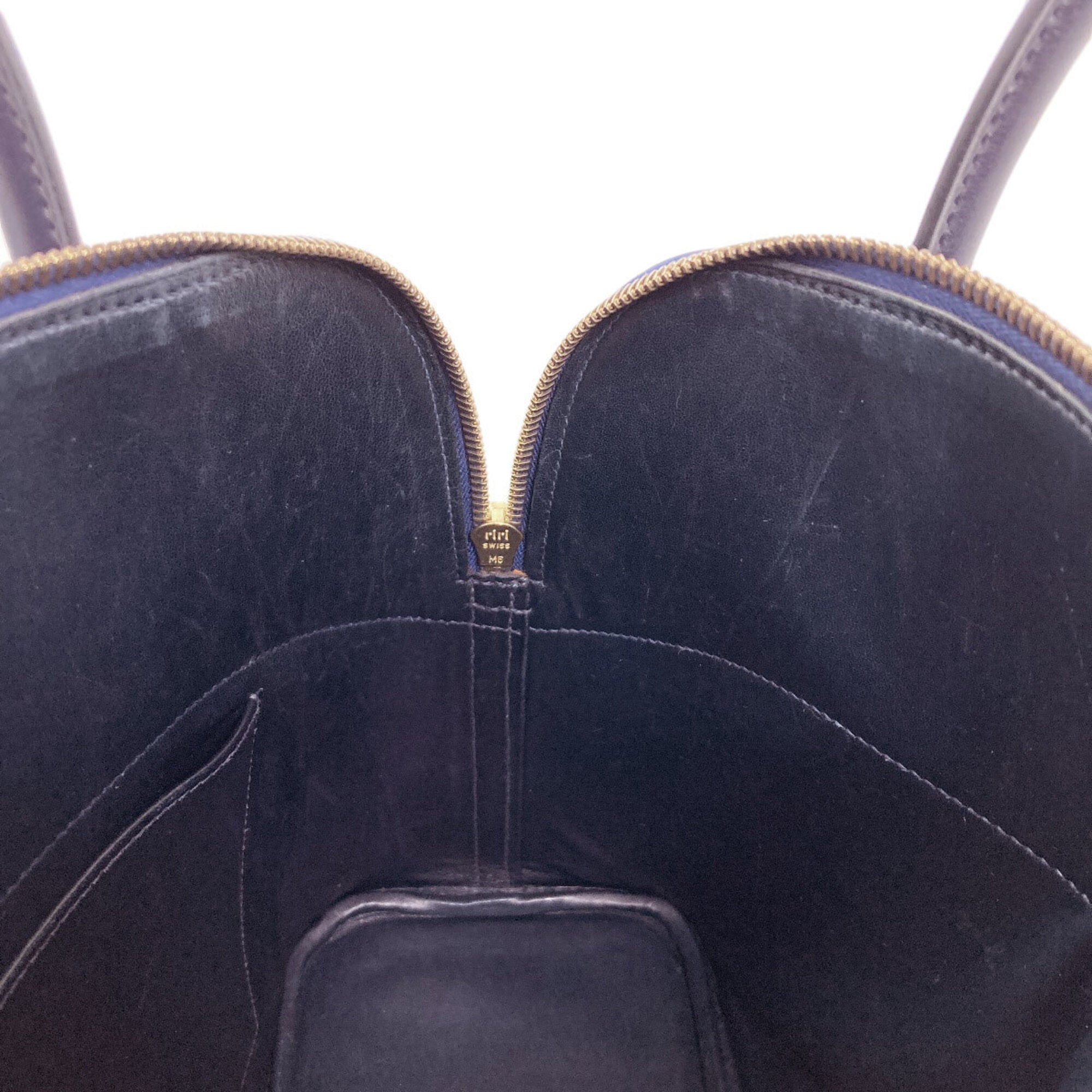 Hermes Dark Blue Box Calf Leather Handbag (Pre-Owned)