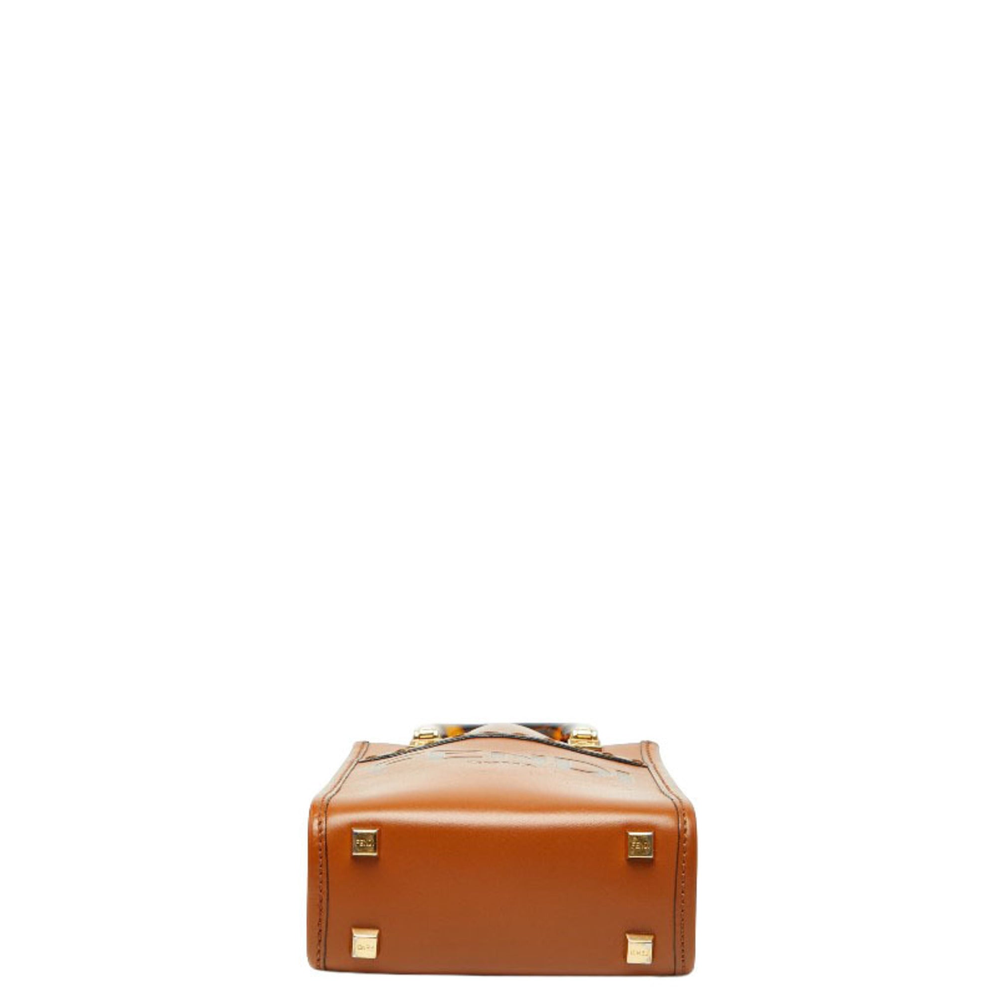 Fendi Brown Leather Handbag Shoulder Bag (Pre-Owned)