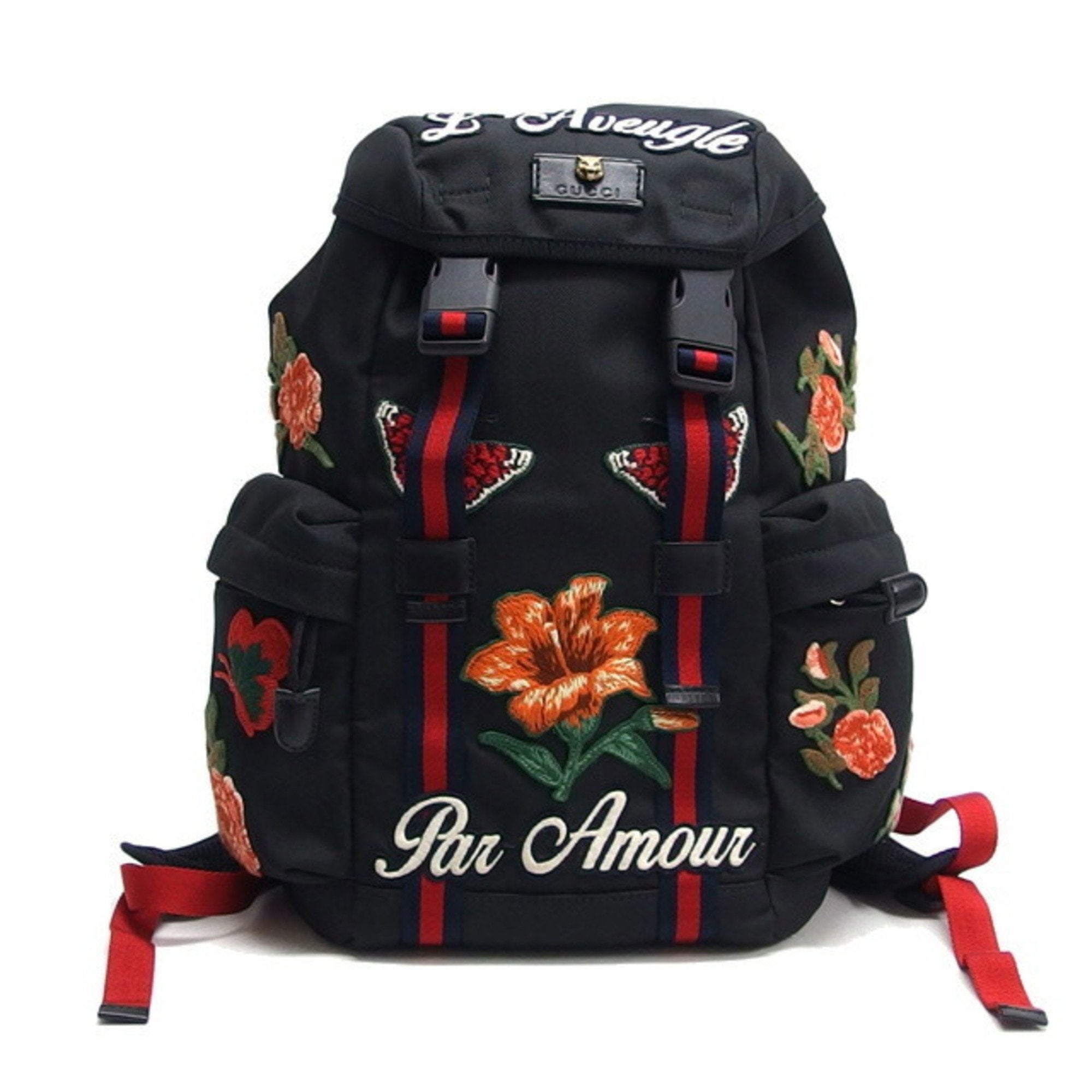 Gucci Black Canvas Backpack (Pre-Owned)