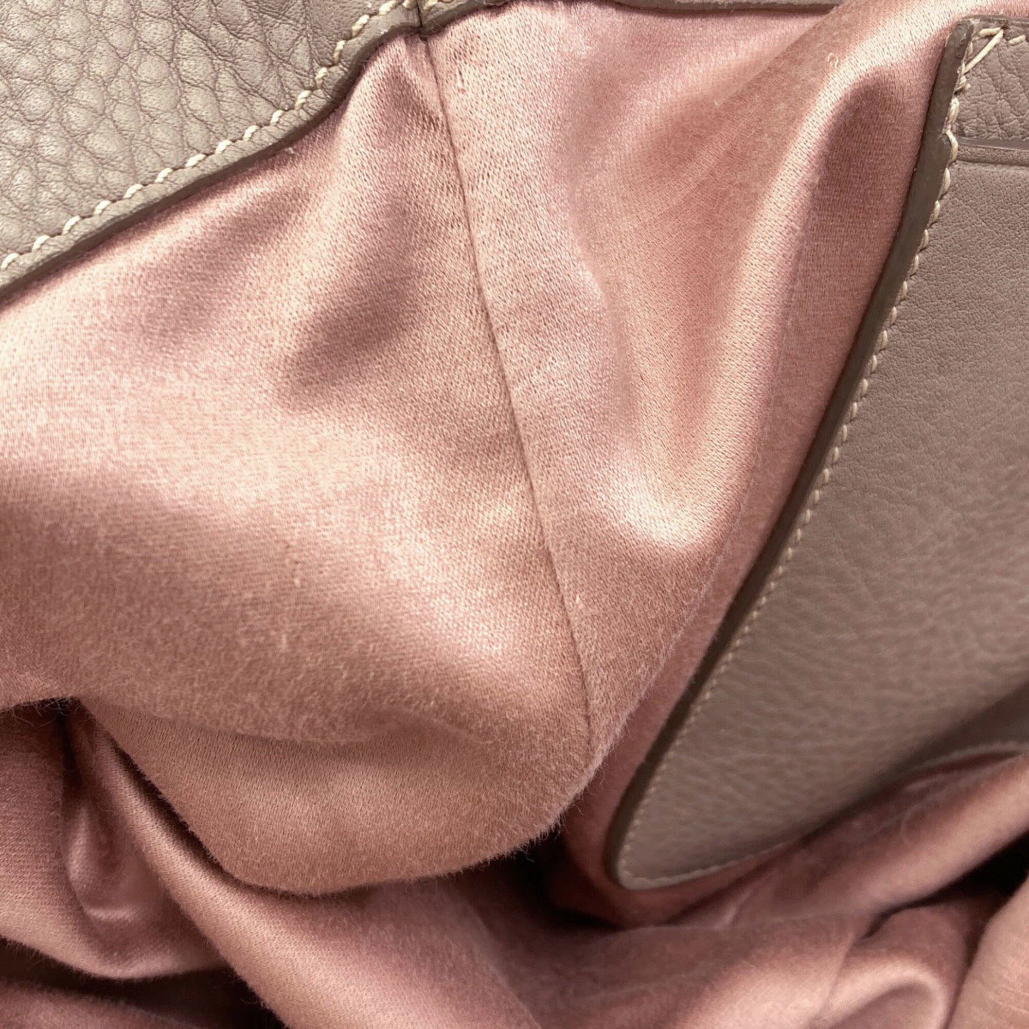 Miu Miu Gray Leather Tote Bag (Pre-Owned)