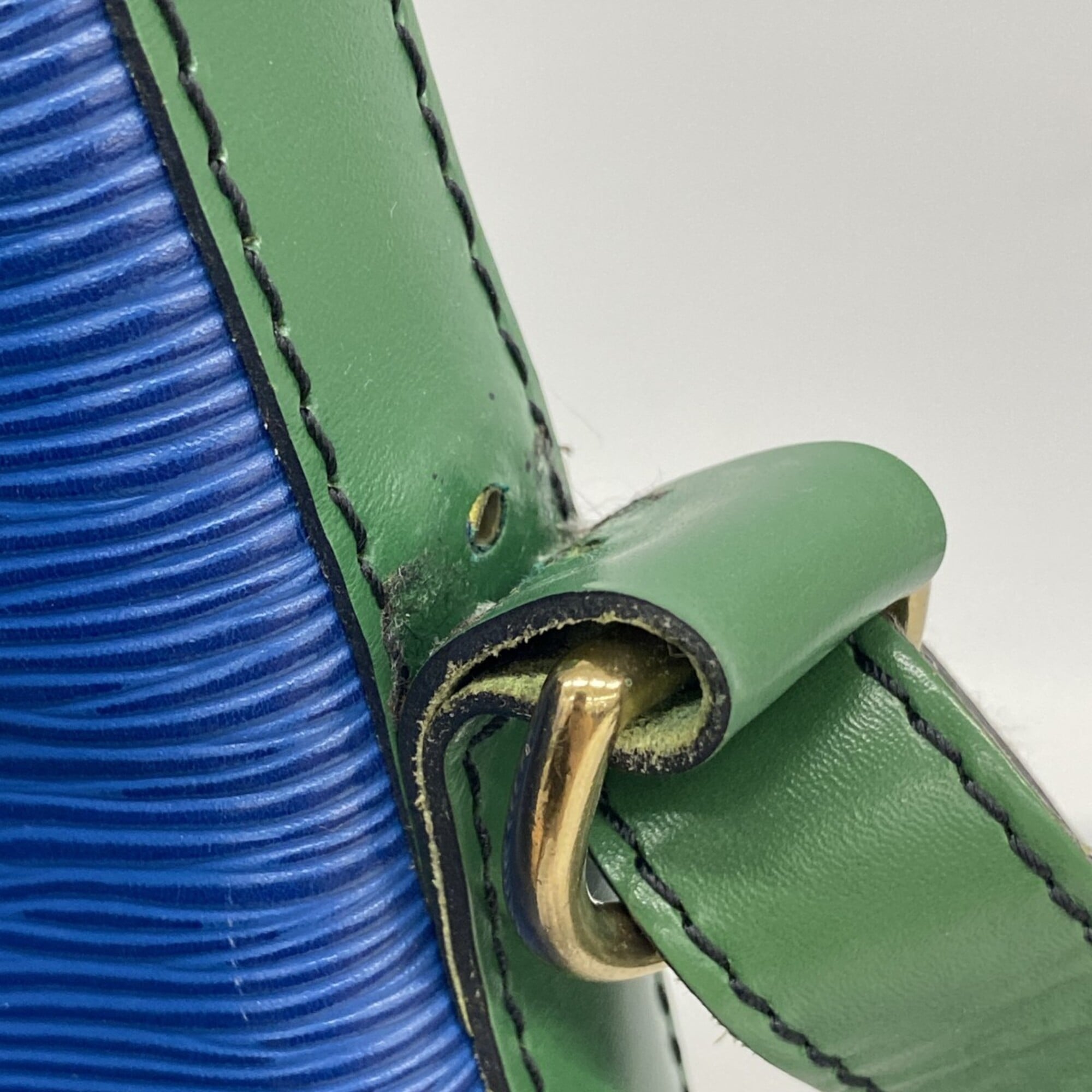 Louis Vuitton Borneo Green Toledo Blue Shoulder Bag (Pre-Owned)