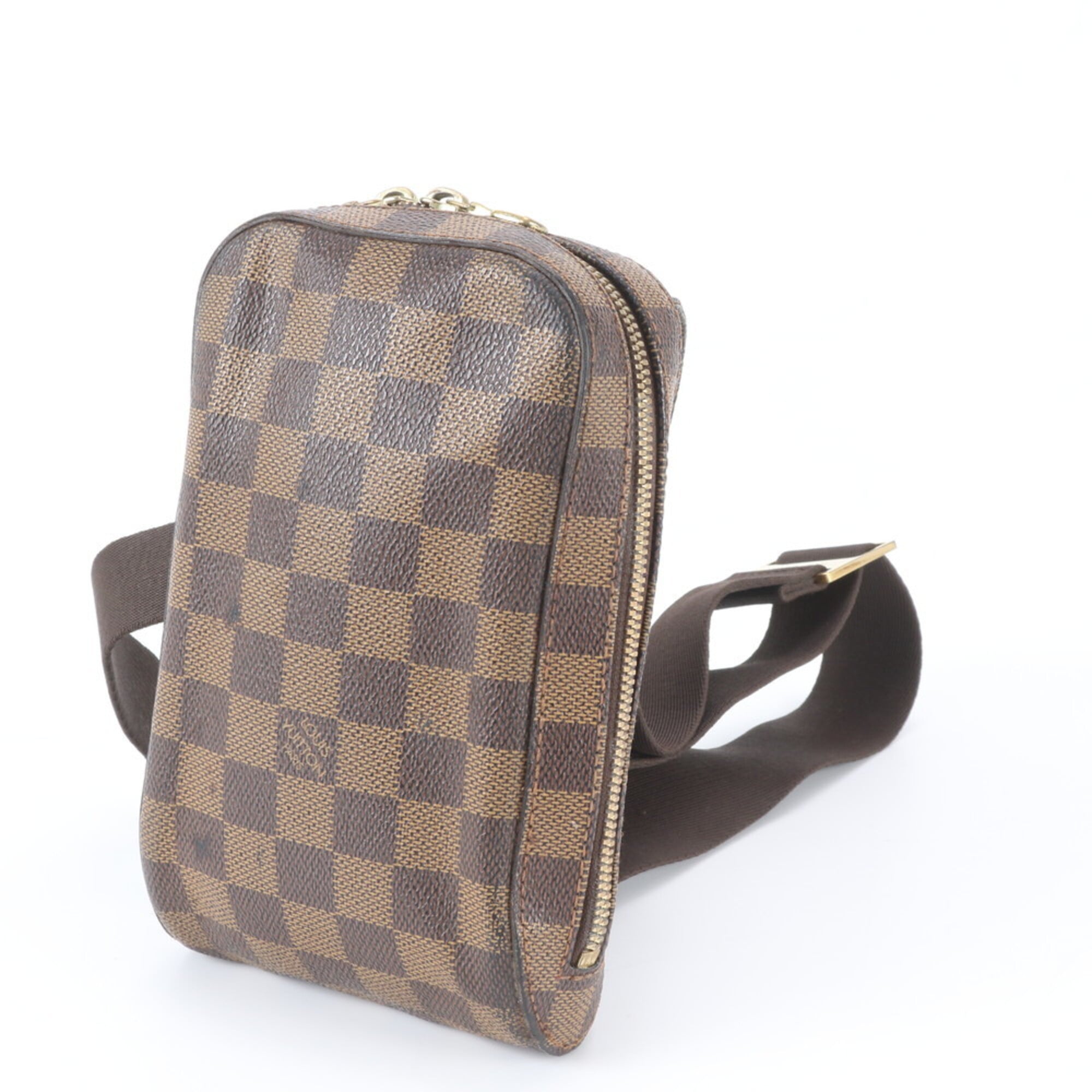 Louis Vuitton Brown Damier Canvas White Coated Canvas Leather Pouch Sling Bag (Pre-Owned)