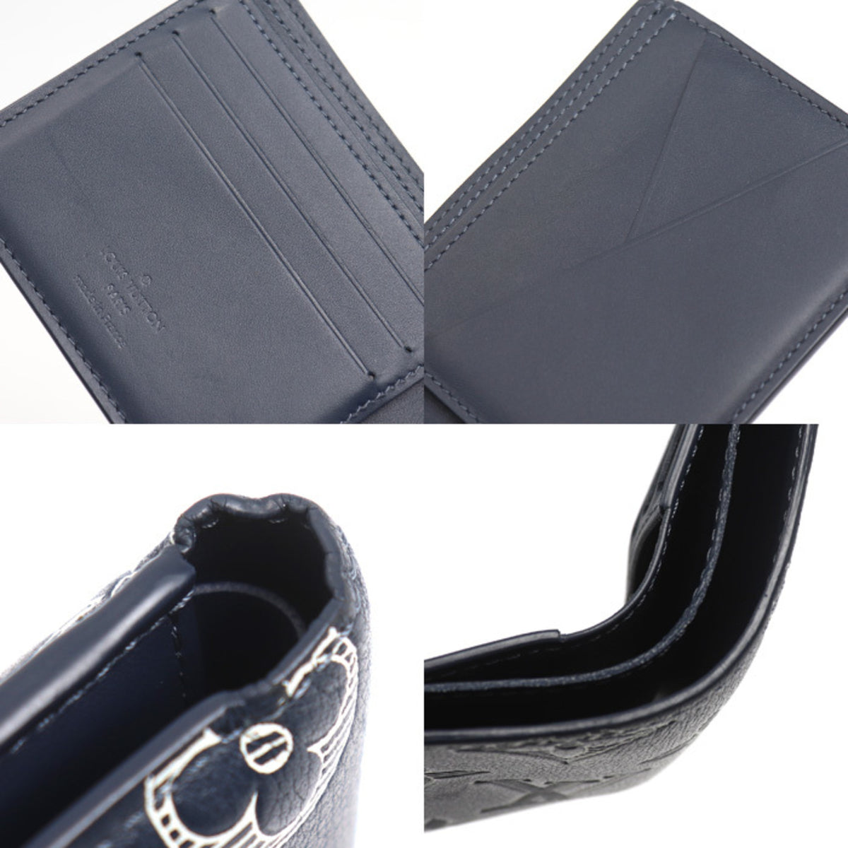 Louis Vuitton Navy Monogram Shadow Wallet (Bi-Fold) (Pre-Owned)