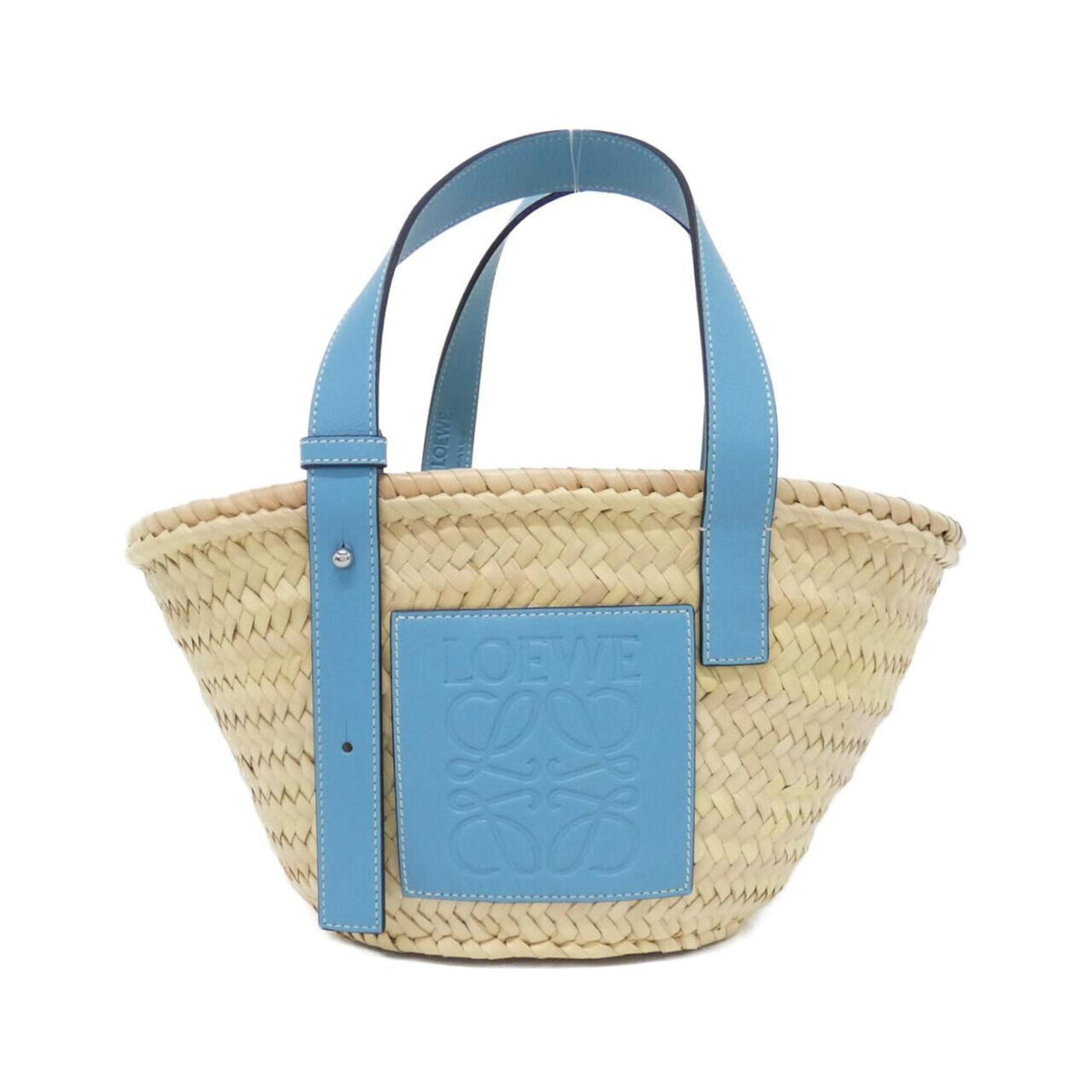 Loewe Light Blue Raffia Leather Handbag (Pre-Owned)