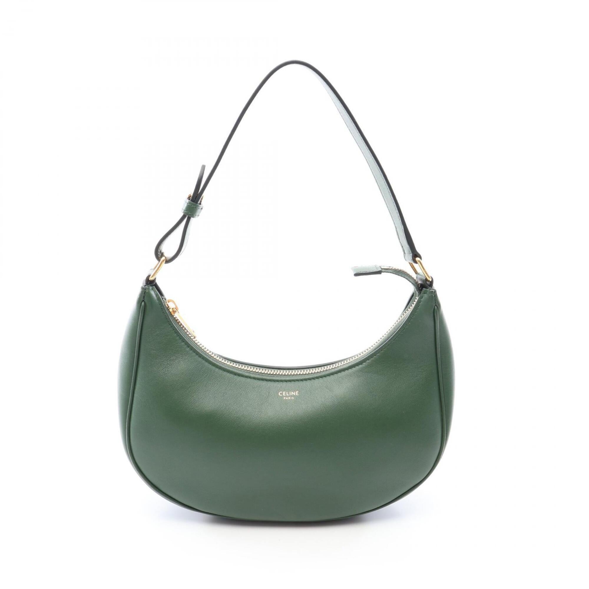 Celine Green Leather Handbag Shoulder Bag (Pre-Owned)