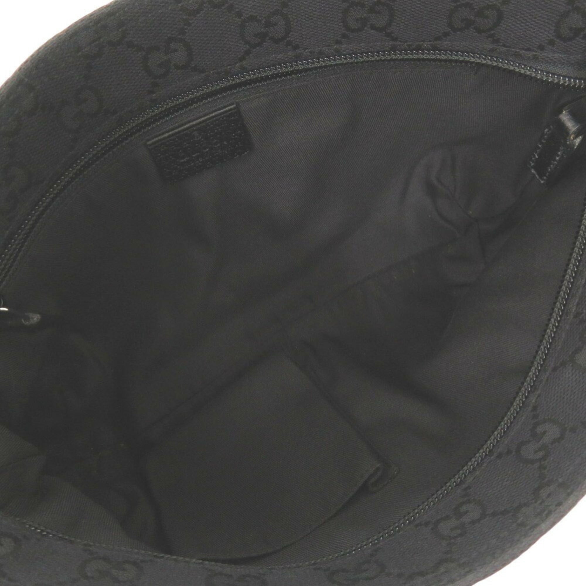 Gucci Black Green Red Color Gg Canvas Leather Shoulder Bag (Pre-Owned)