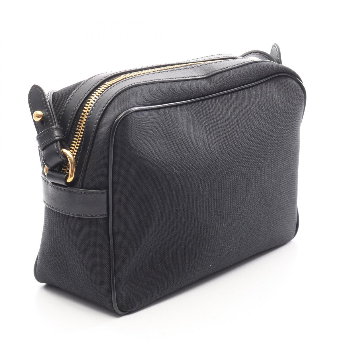 Prada Black Canvas Leather Shoulder Bag (Pre-Owned)