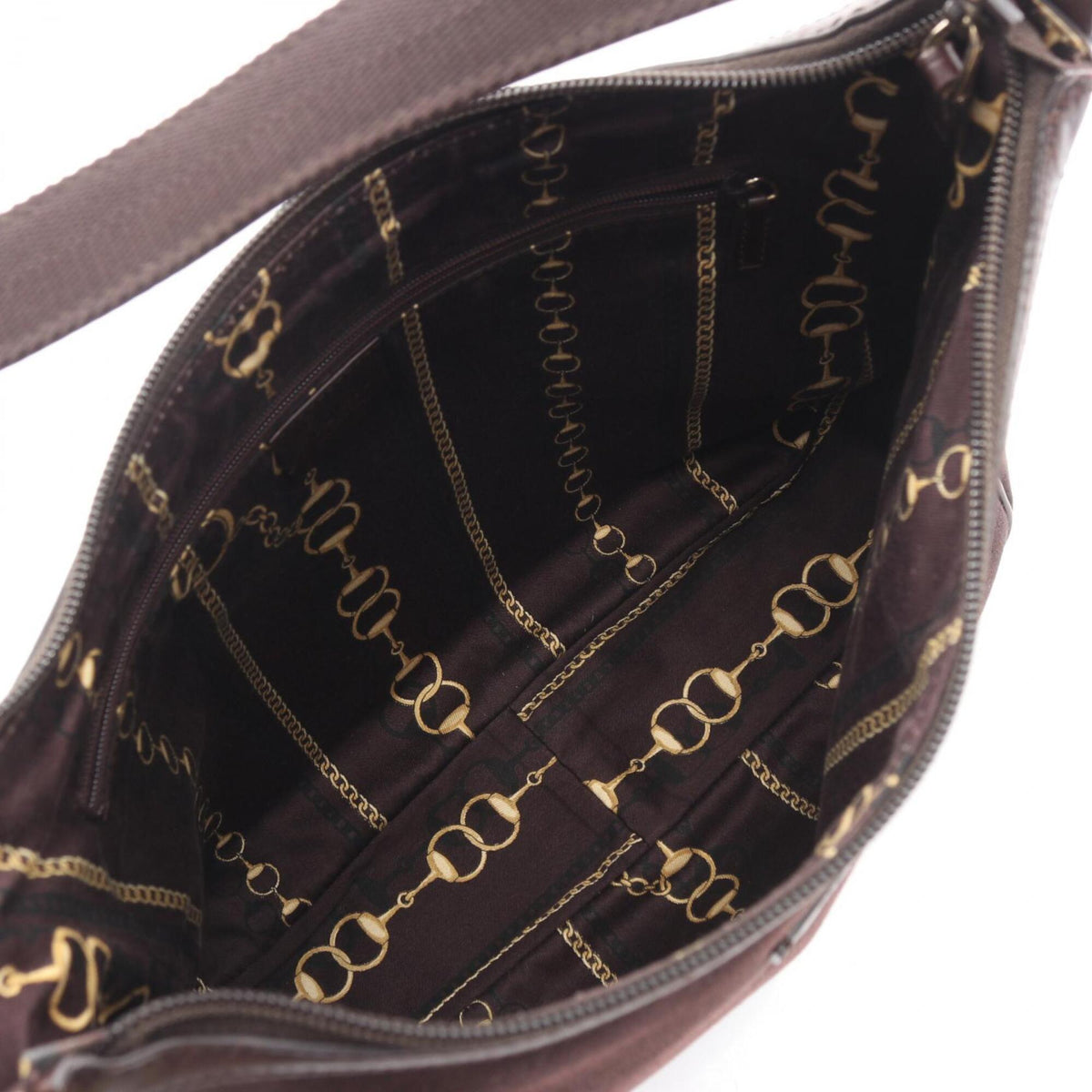 Gucci Brown Canvas Leather Handbag Shoulder Bag (Pre-Owned)