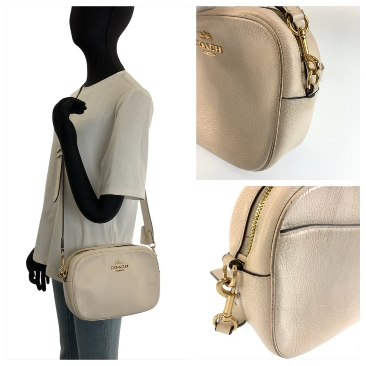 Coach Cream White Leather Shoulder Bag (Pre-Owned)
