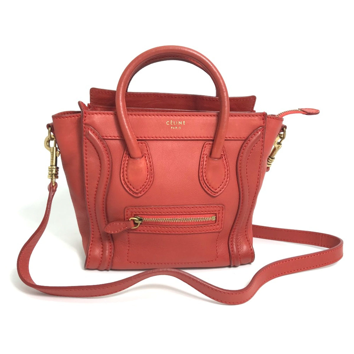 Celine Red Leather Handbag (Pre-Owned)
