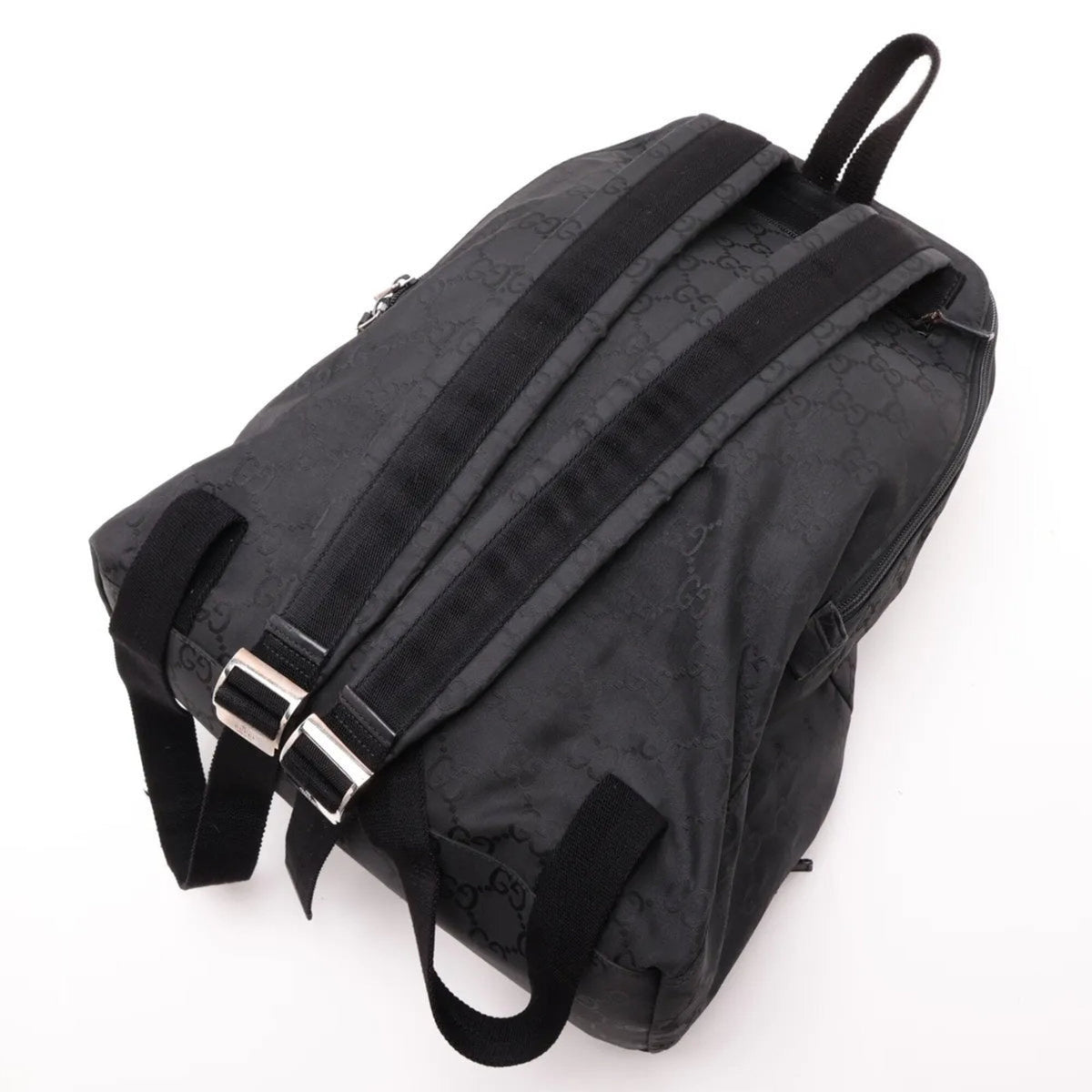 Gucci Black Leather Nylon Backpack Shoulder Bag (Pre-Owned)