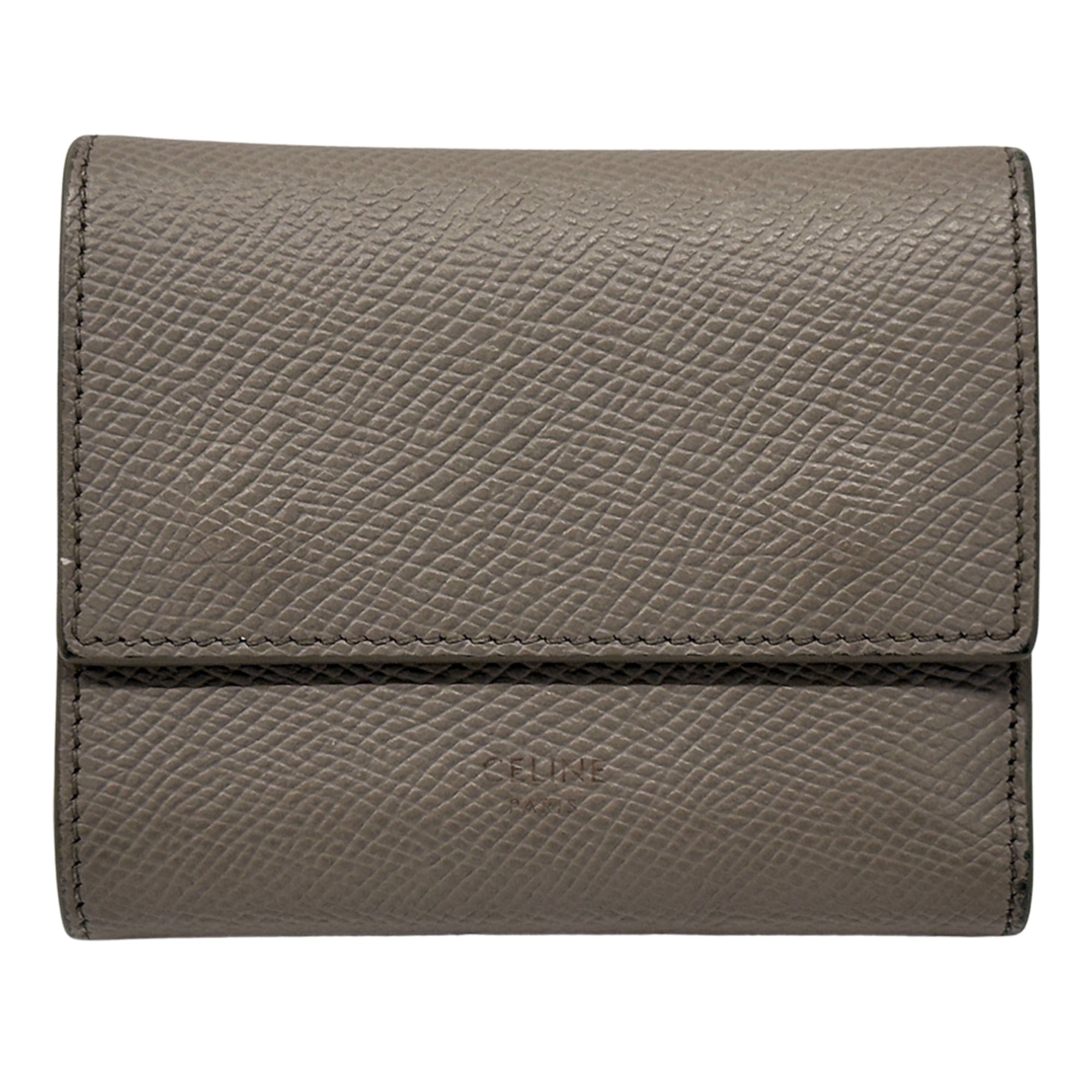 Celine Gray Leather Wallet (Tri-Fold) (Pre-Owned)