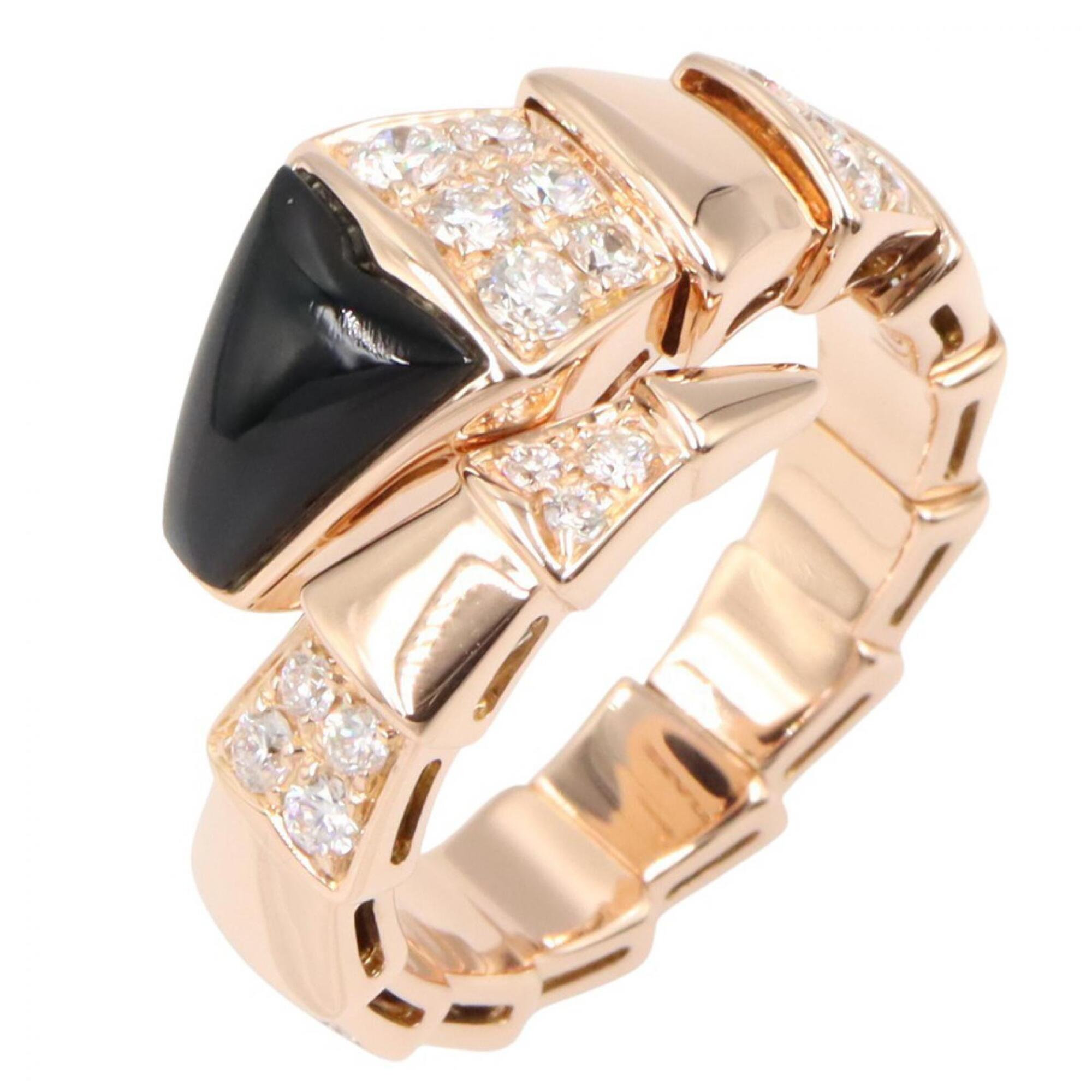 Bvlgari Black Clear Pink Pink Gold (18K) Band Ring (Pre-Owned)