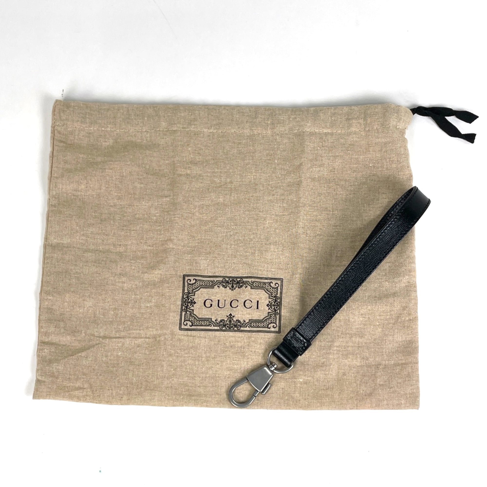 Gucci Black Coated Canvas Leather Shoulder Bag (Pre-Owned)
