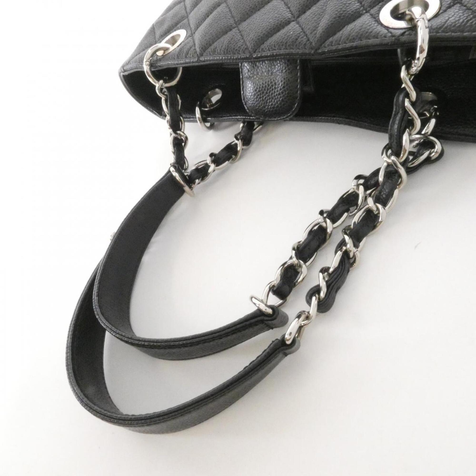 Chanel Black Grained Calfskin Shoulder Bag (Pre-Owned)