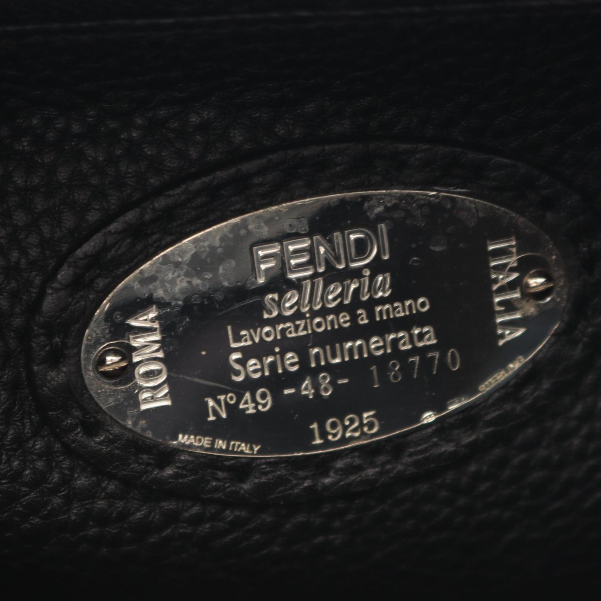Fendi Peekaboo Black Leather Briefcase (Pre-Owned)
