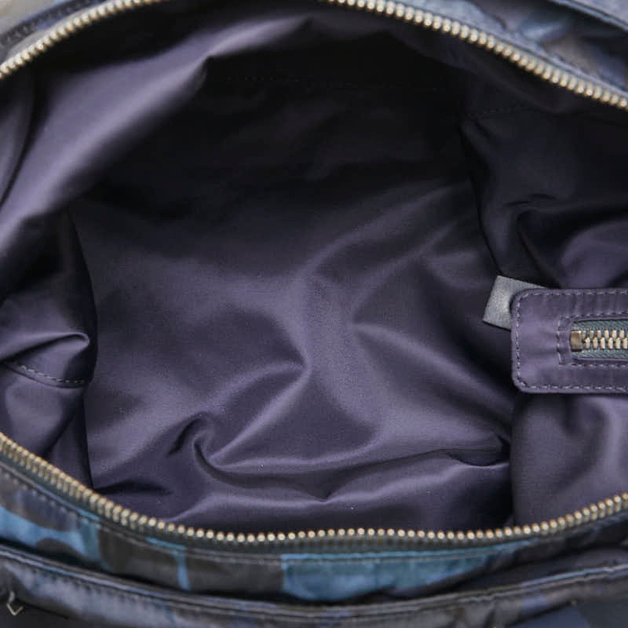 Valentino Blue Camouflage Navy Nylon Leather Shoulder Bag Tote Bag (Pre-Owned)