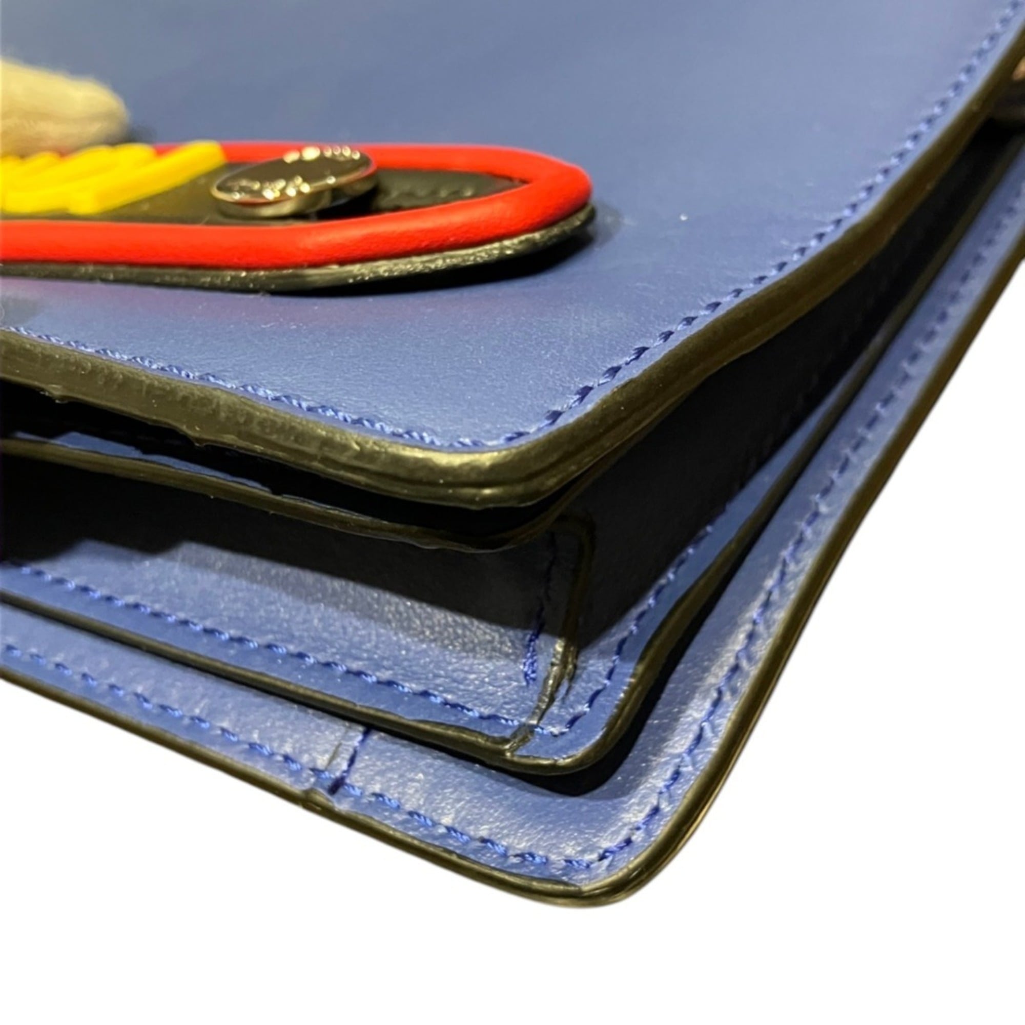 Fendi Blue Leather Clutch Bag Pochette (Pre-Owned)