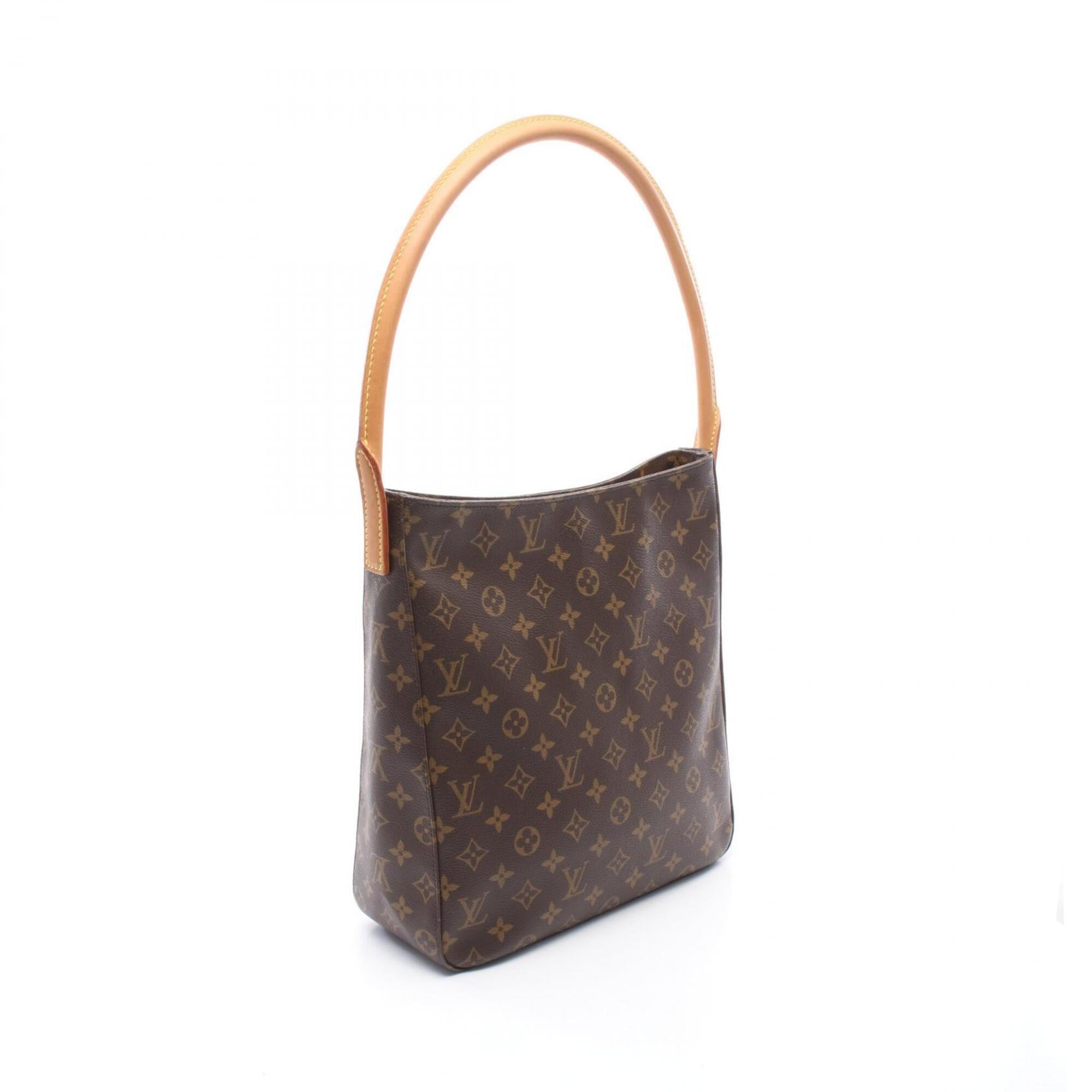 Louis Vuitton Monogram Brown Coated Canvas Leather Handbag Shoulder Bag (Pre-Owned)