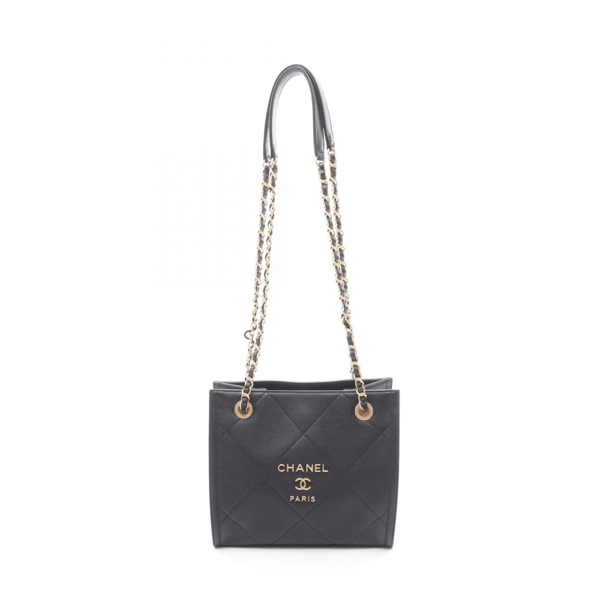 Chanel Black Leather Tote Bag (Pre-Owned)