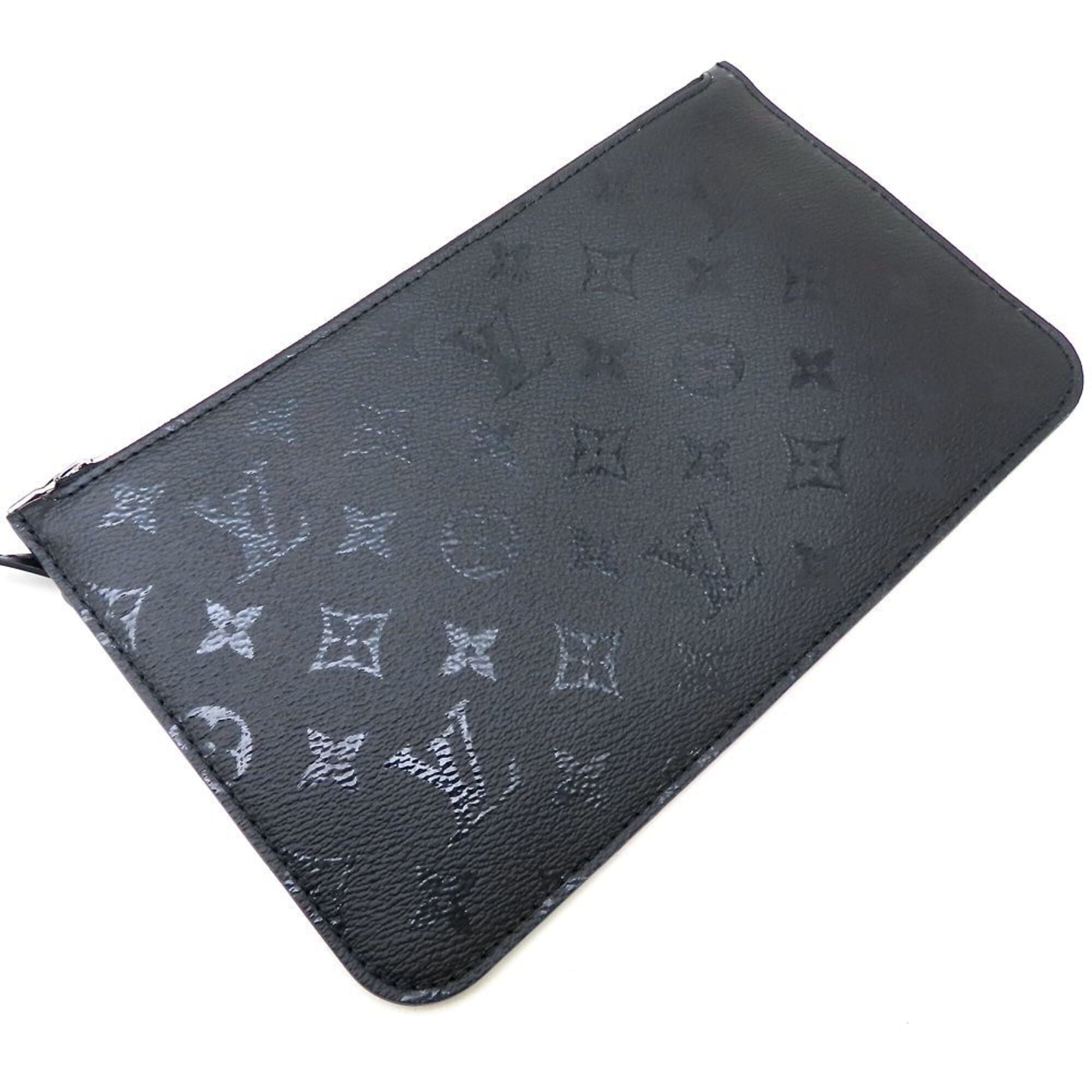 Louis Vuitton Black White Coated Canvas Monogram Pouch Tote Bag (Pre-Owned)