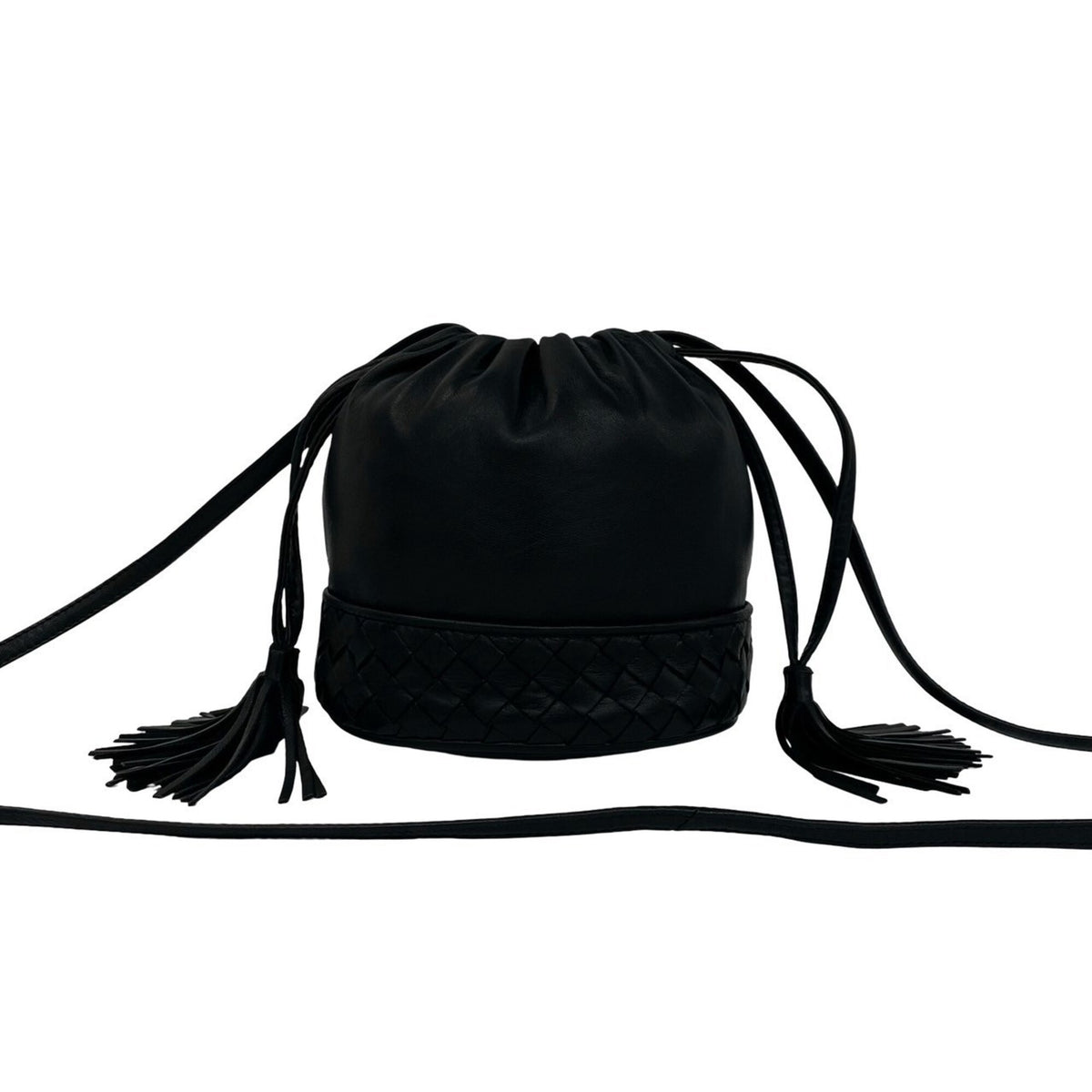 Bottega Veneta Black Leather Shoulder Bag (Pre-Owned)