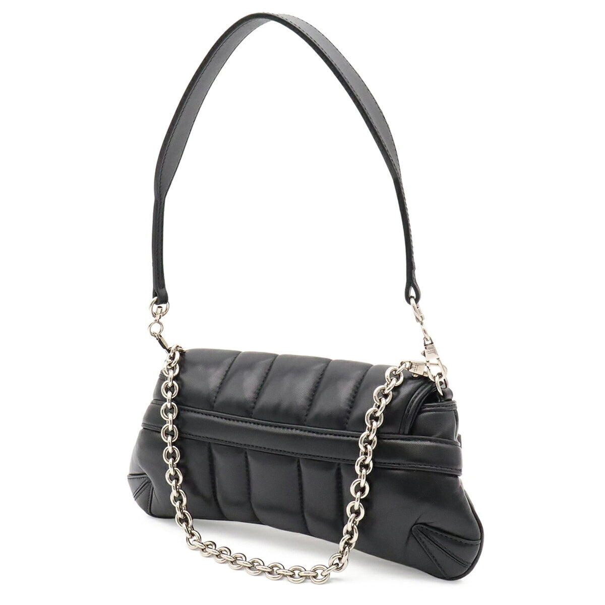 Gucci Horsebit Black Leather Handbag Shoulder Bag (Pre-Owned)