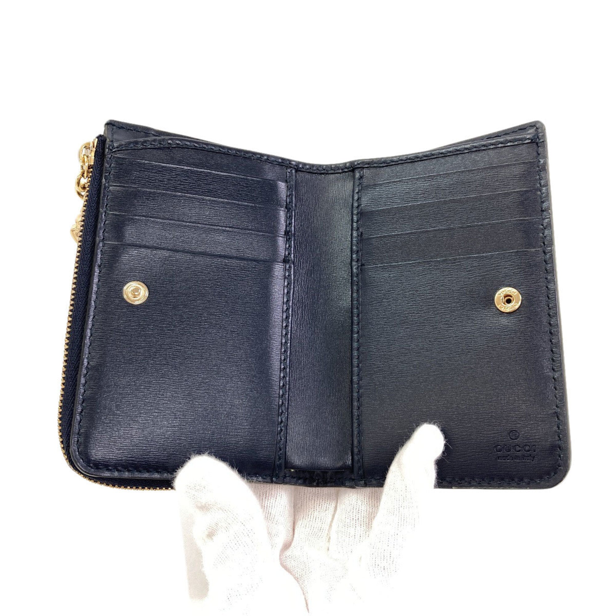 Gucci Navy Canvas Wallet (Bi-Fold) (Pre-Owned)