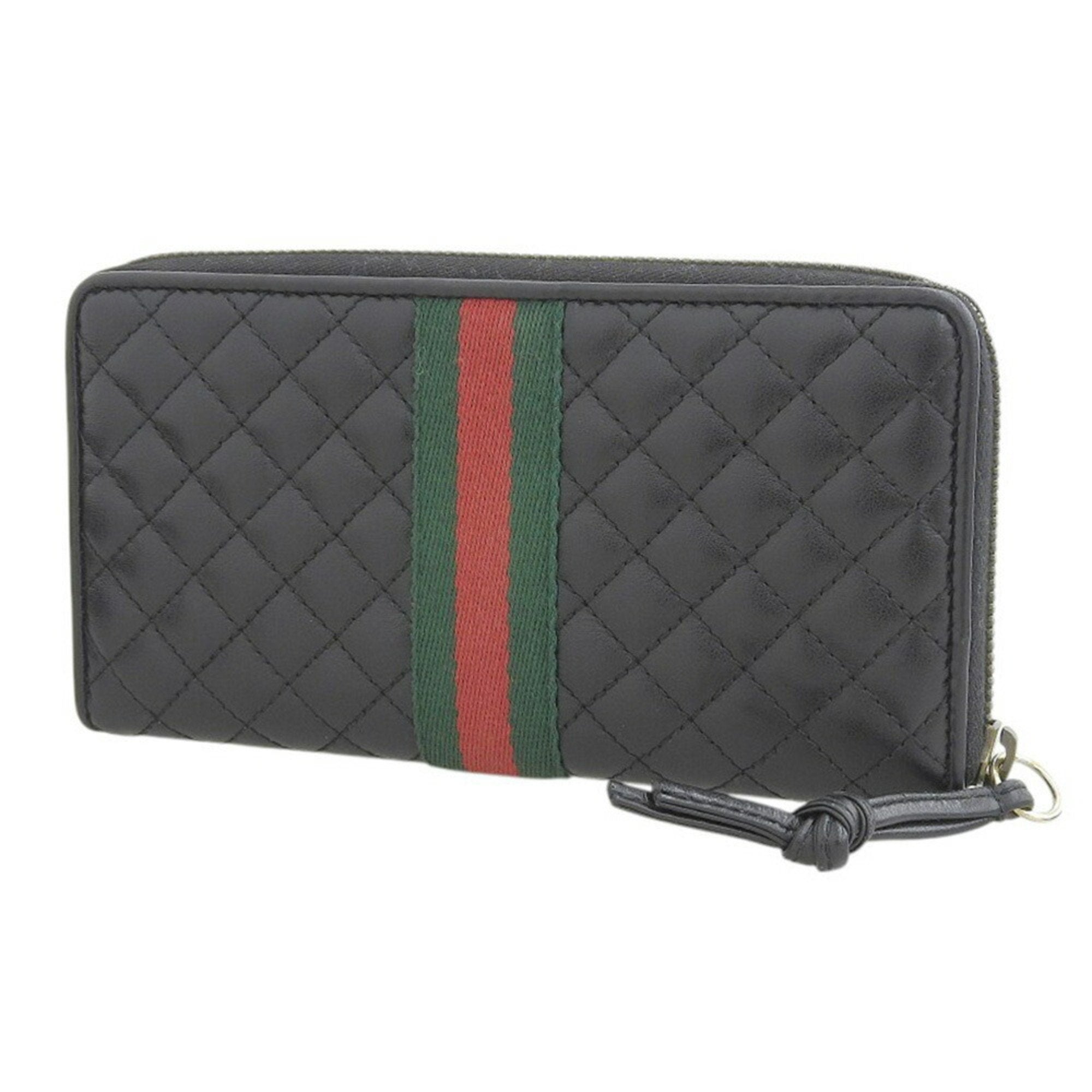 Gucci Black Leather Long Wallet (Bi-Fold) (Pre-Owned)