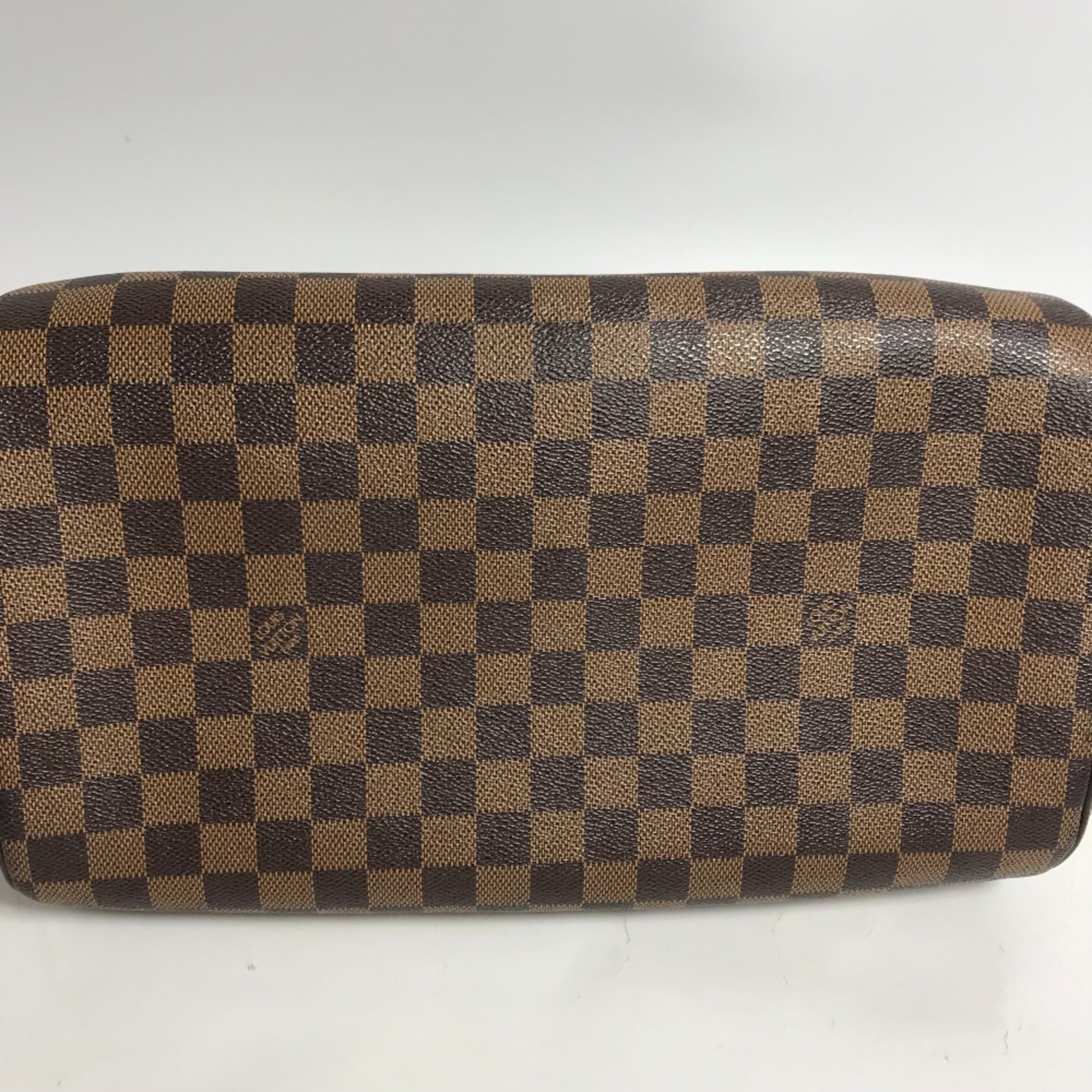 Louis Vuitton Brown Damier Canvas Ebene Damier Canvas Boston Bag Handbag (Pre-Owned)