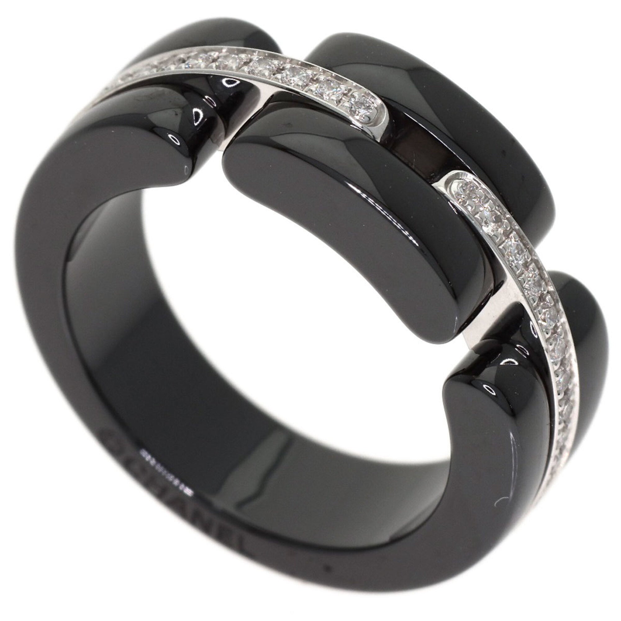 Chanel White Gold (18K) Ceramic Band Ring (Pre-Owned)