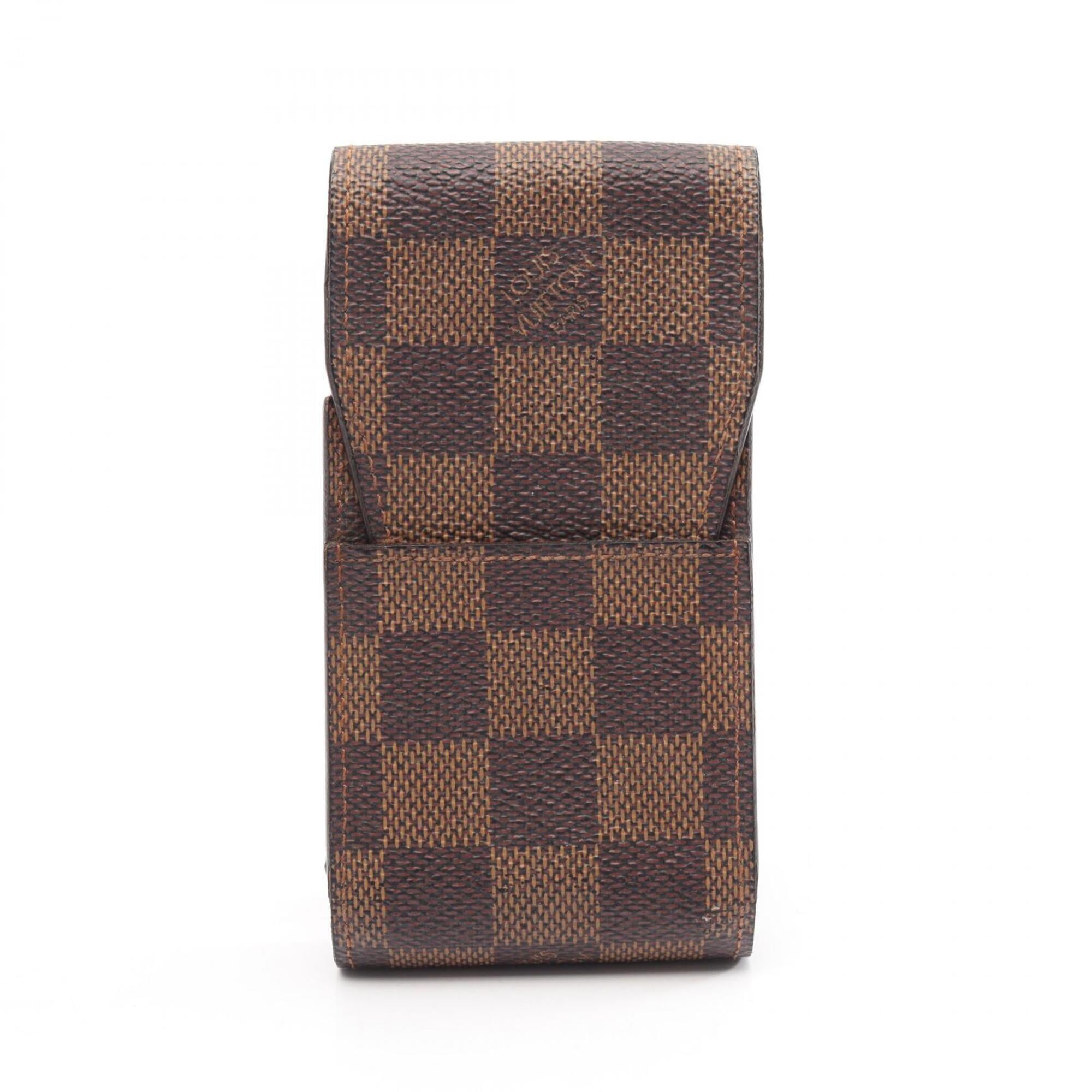 Louis Vuitton Brown Leather Pvc Pouch (Pre-Owned)