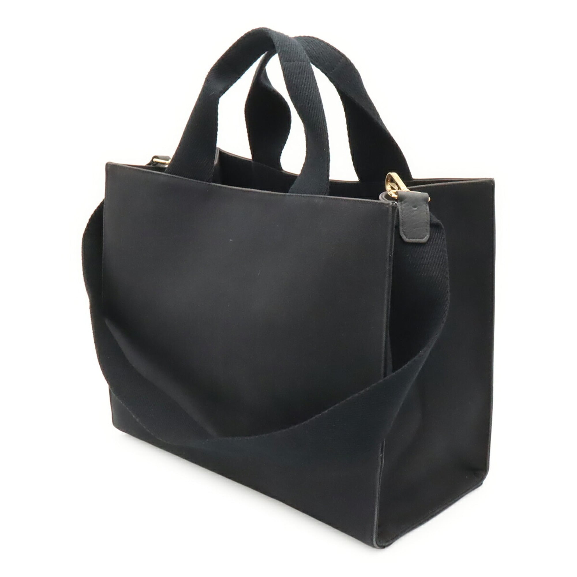 Fendi Black Gold Canvas Shoulder Bag Tote Bag (Pre-Owned)