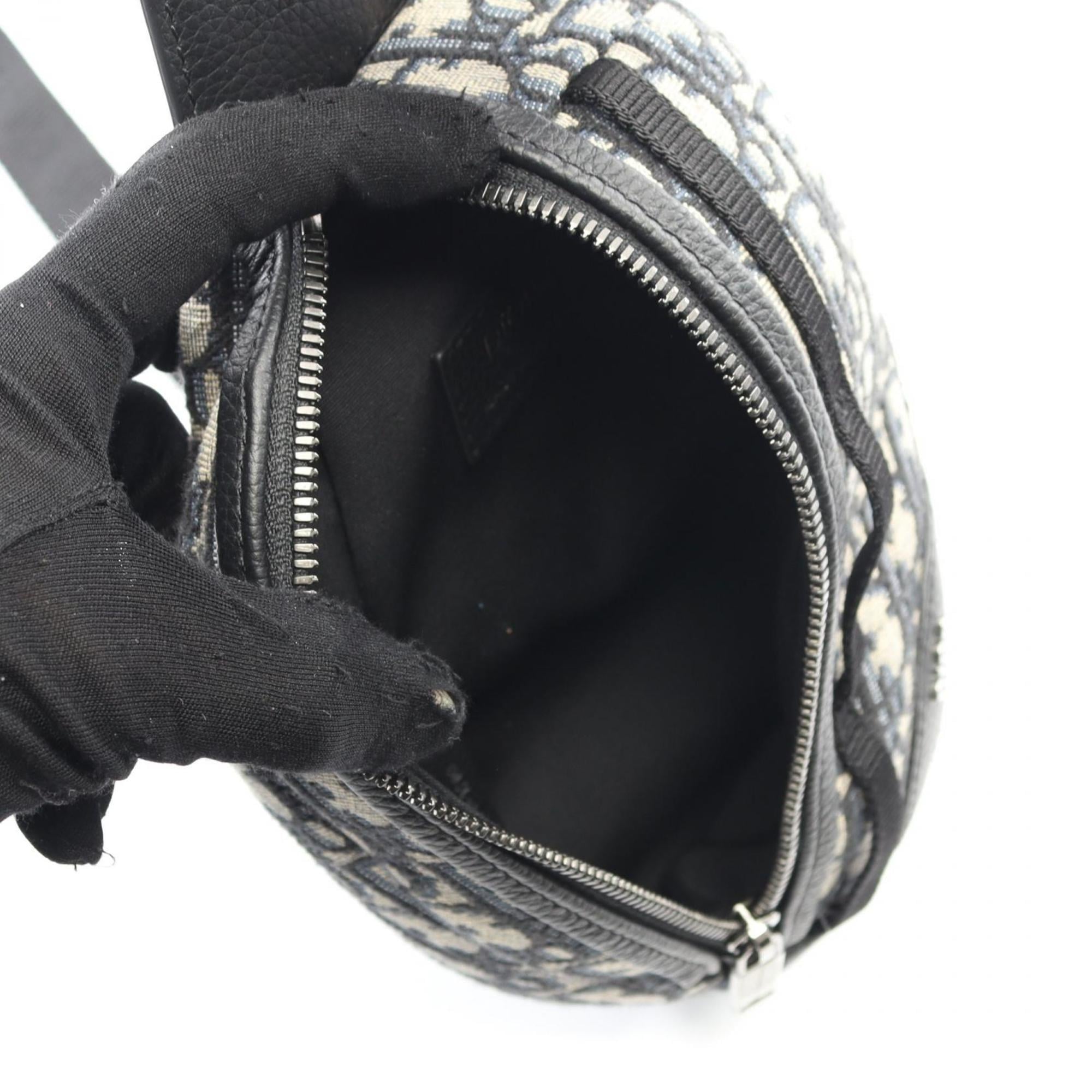 Christian Dior Beige Black Navy Canvas Leather Fanny Pack (Pre-Owned)