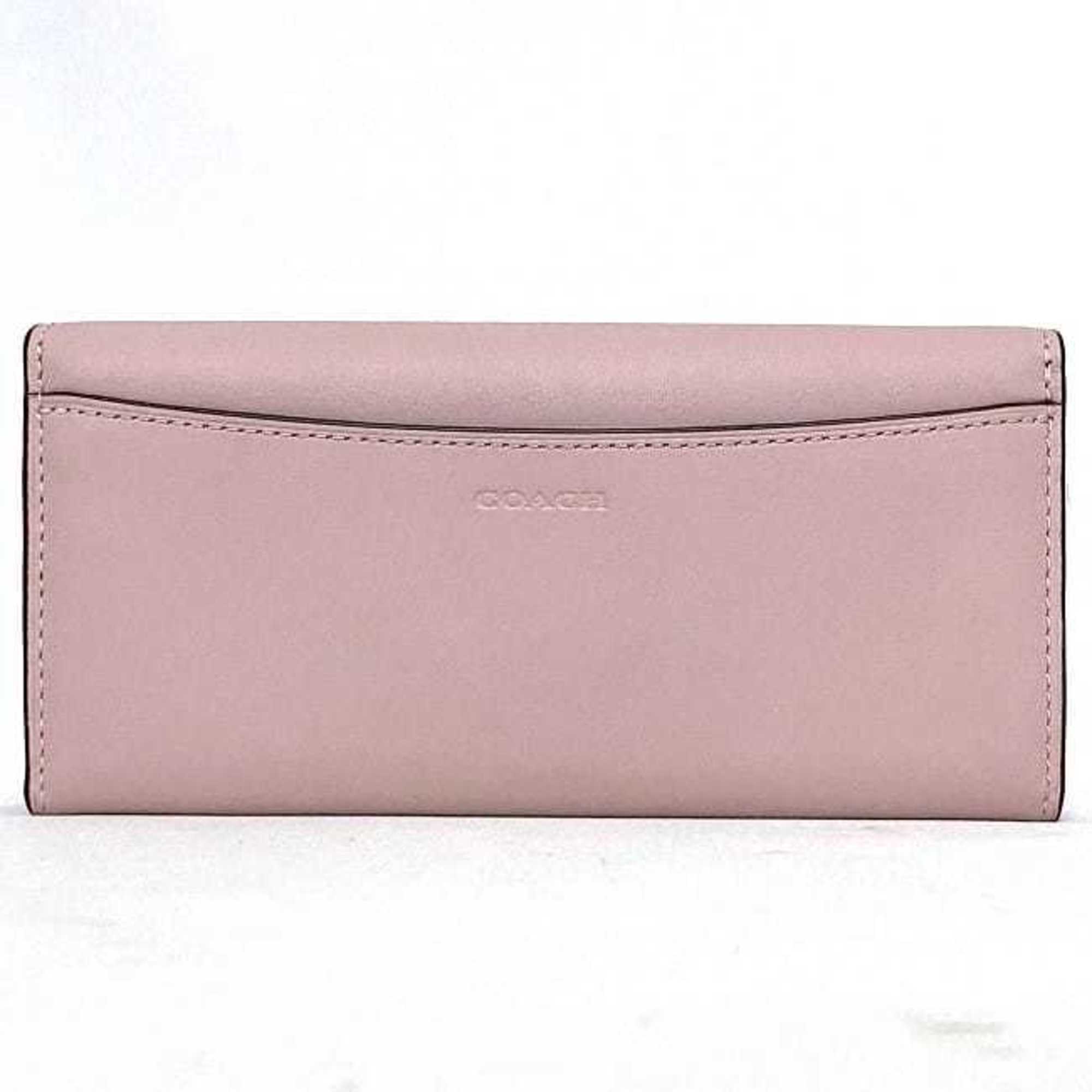 Coach Black Pink Leather Long Wallet (Bi-Fold) (Pre-Owned)