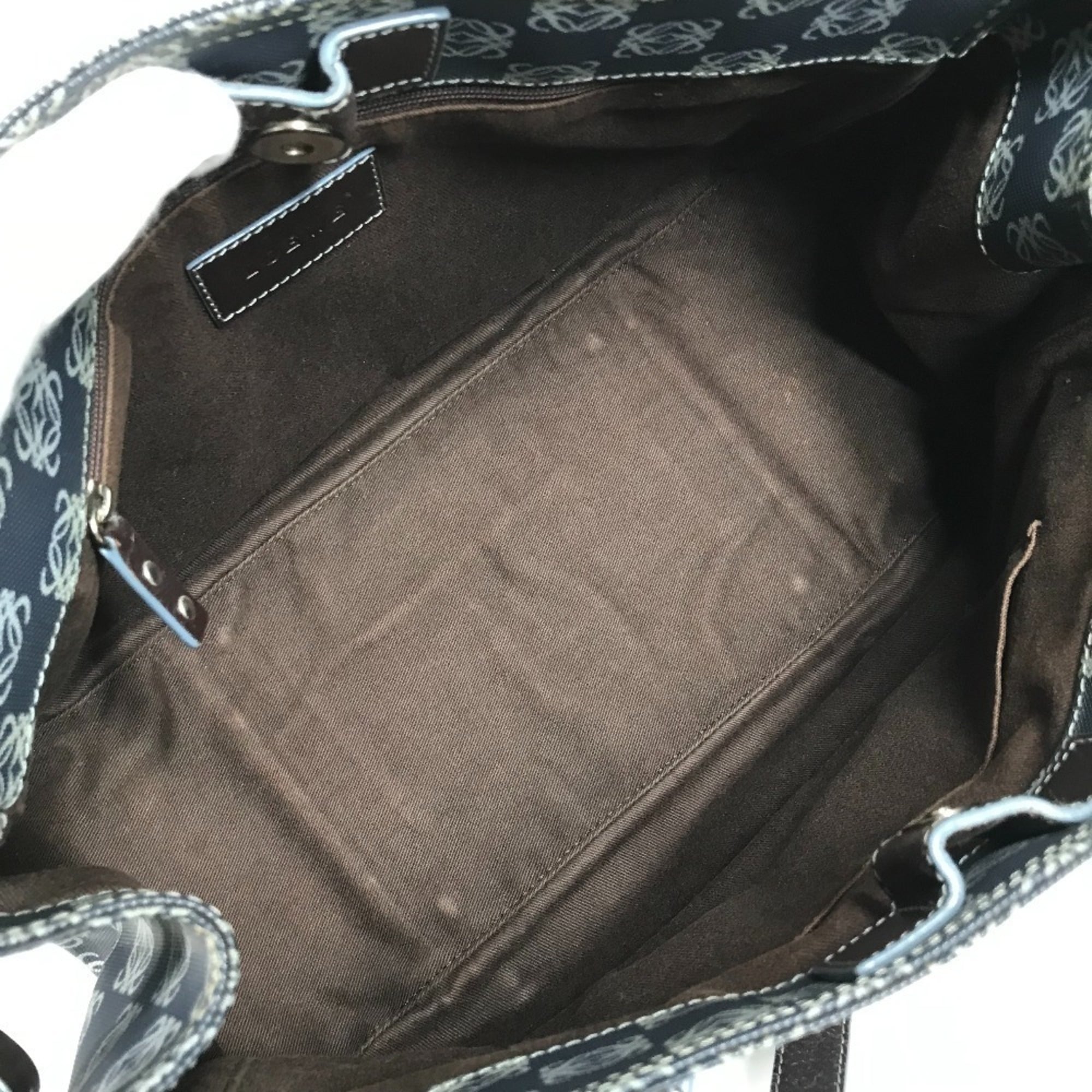 Loewe Blue Brown Pvc Leather Shoulder Bag Tote Bag (Pre-Owned)