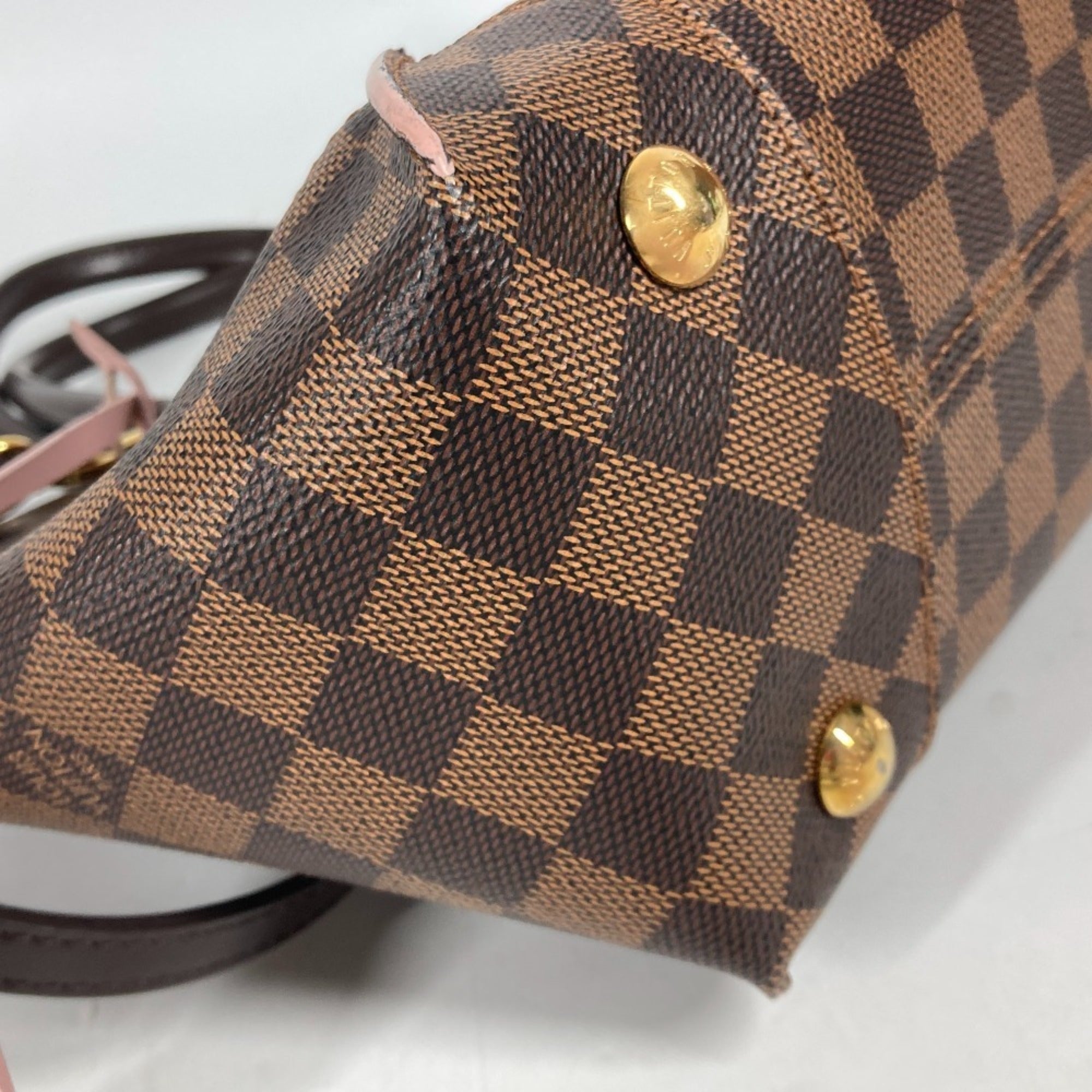 Louis Vuitton Brown Pink Rose Ballerine Damier Canvas Handbag Shoulder Bag (Pre-Owned)