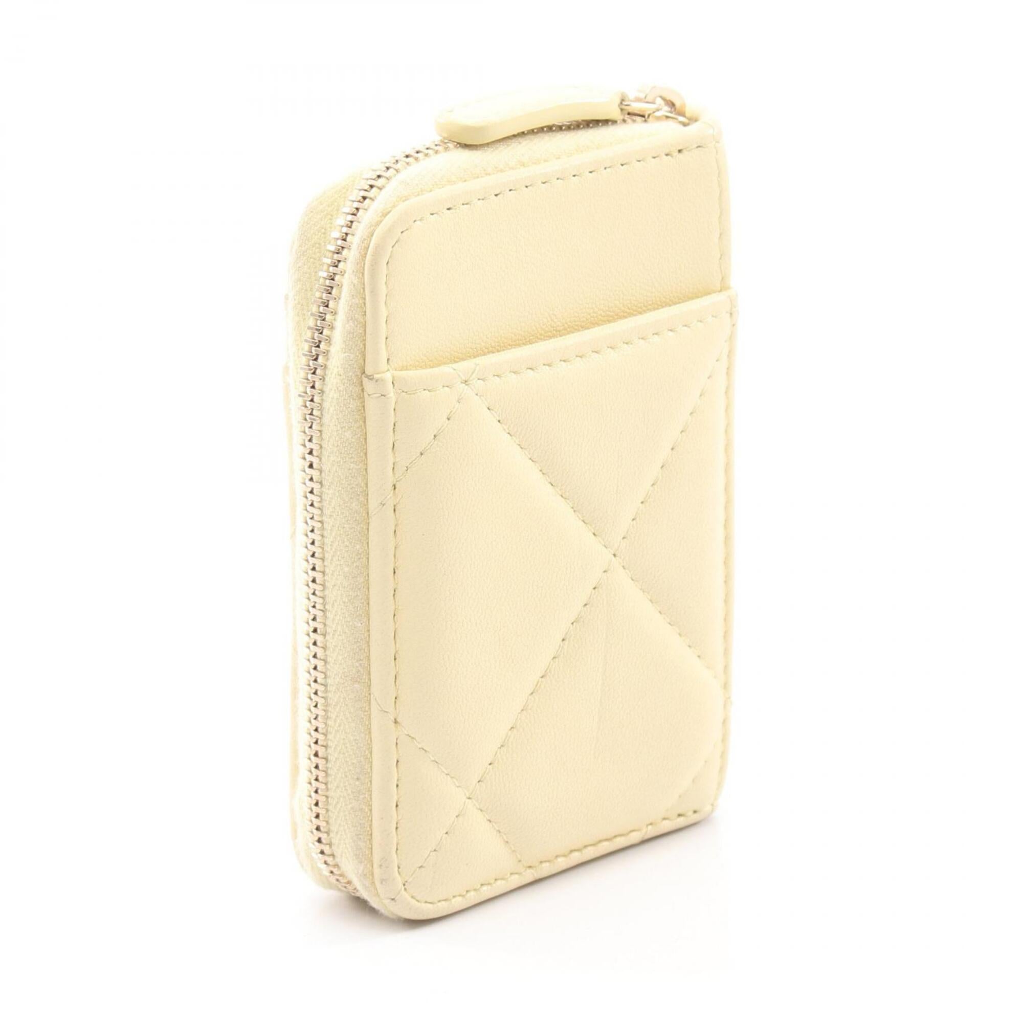 Chanel Yellow Leather Coin Purse/Coin Case (Pre-Owned)