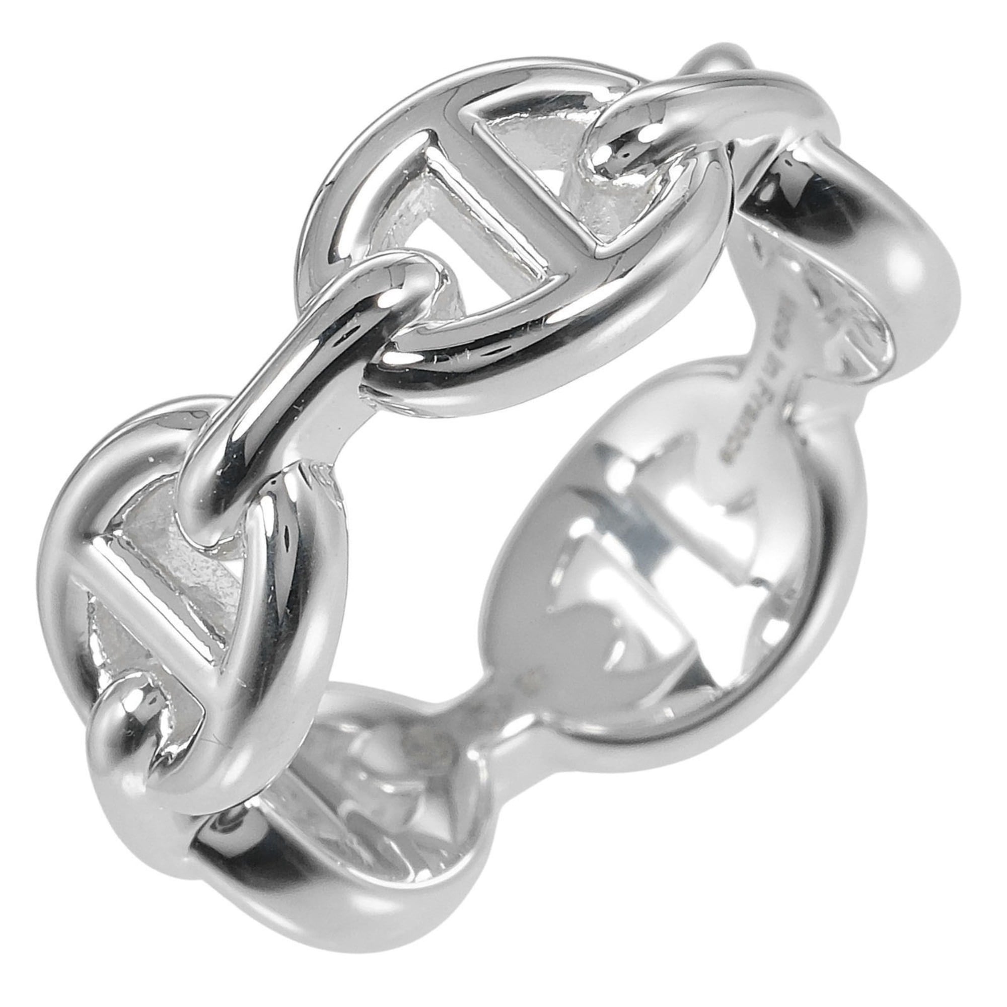 Hermes Silver 925 Band Ring (Pre-Owned)