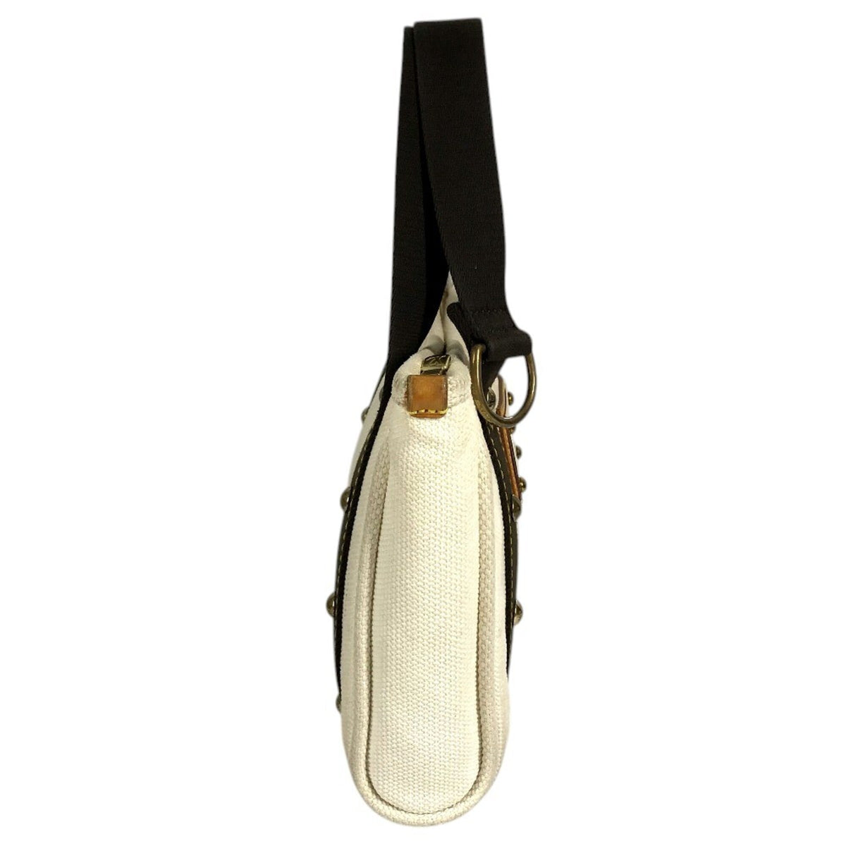 Louis Vuitton Brown White Cotton Handbag Tote Bag (Pre-Owned)